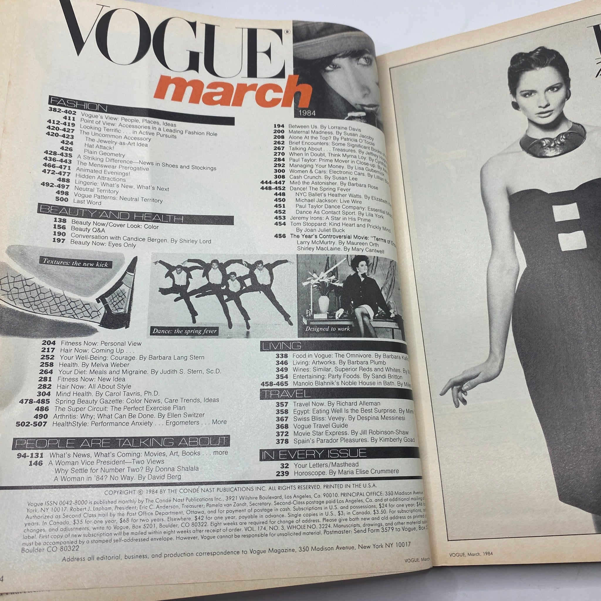 VTG Vogue Magazine March 1984 Beth Rupert by Richard Avedon