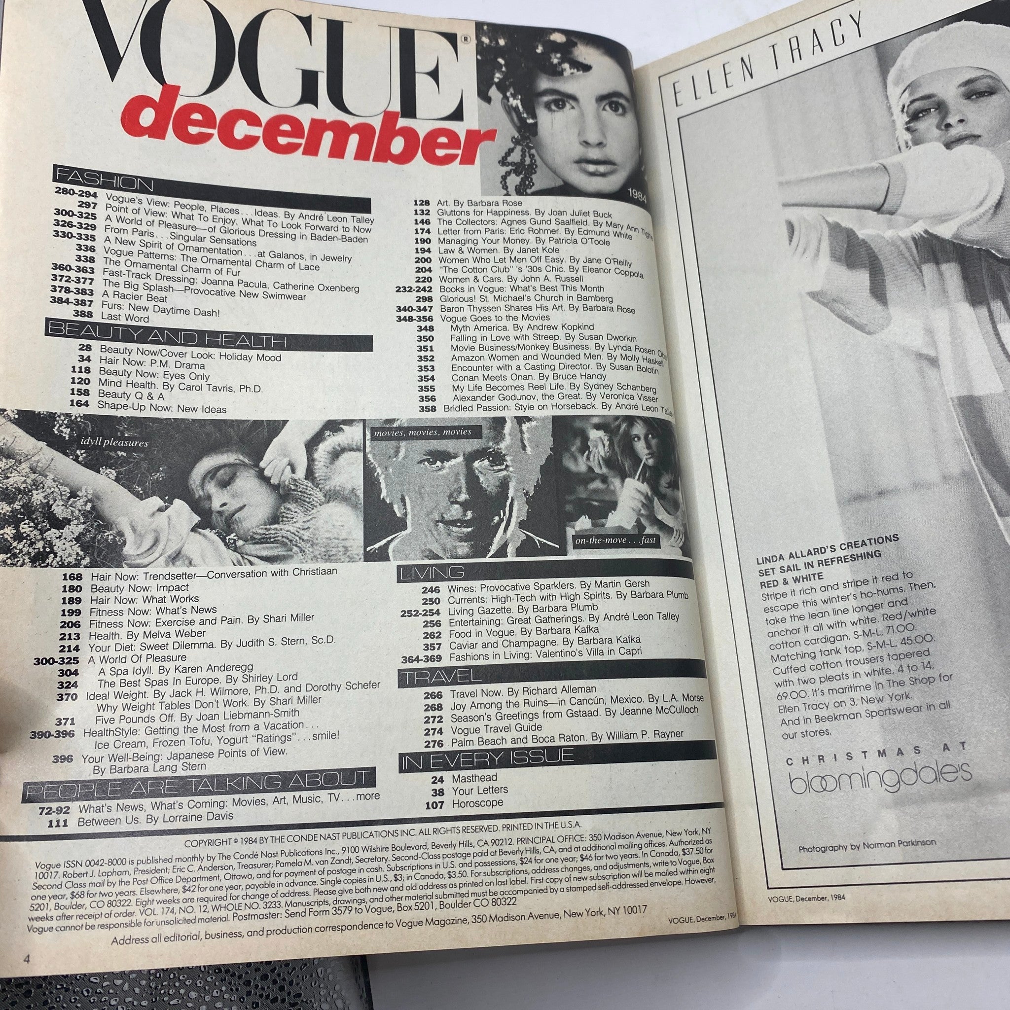 VTG Vogue Magazine December 1984 Renée Simonsen by Richard Avedon