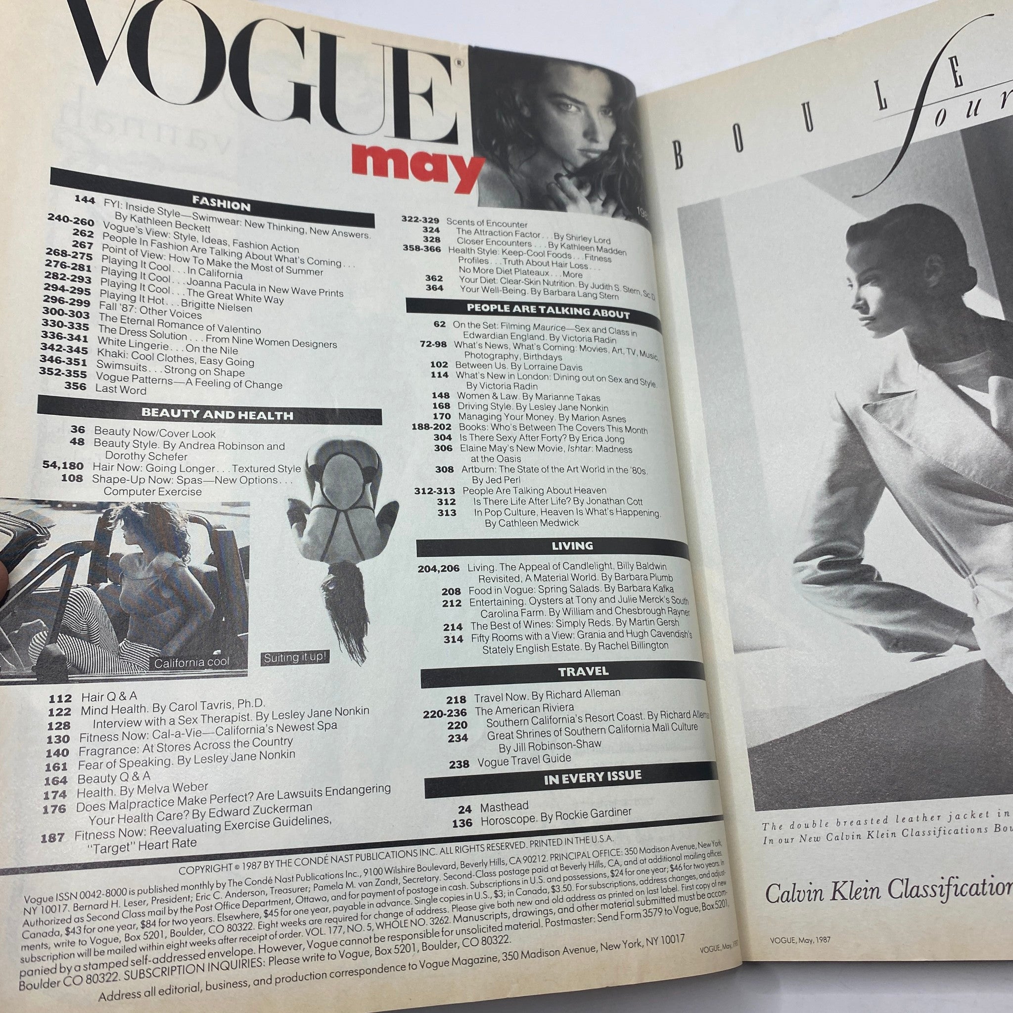 VTG Vogue Magazine May 1987 Tatjana Patitz by Richard Avedon No Label