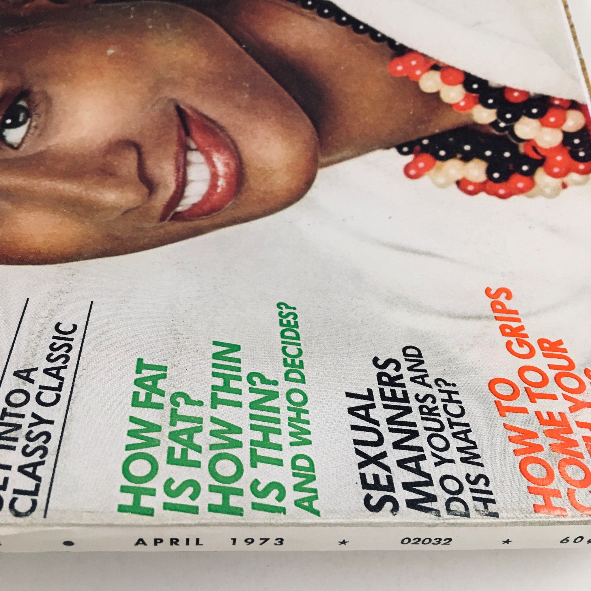 Glamour Magazine April 1973 American Model Beverly Johnson Cover, No Label