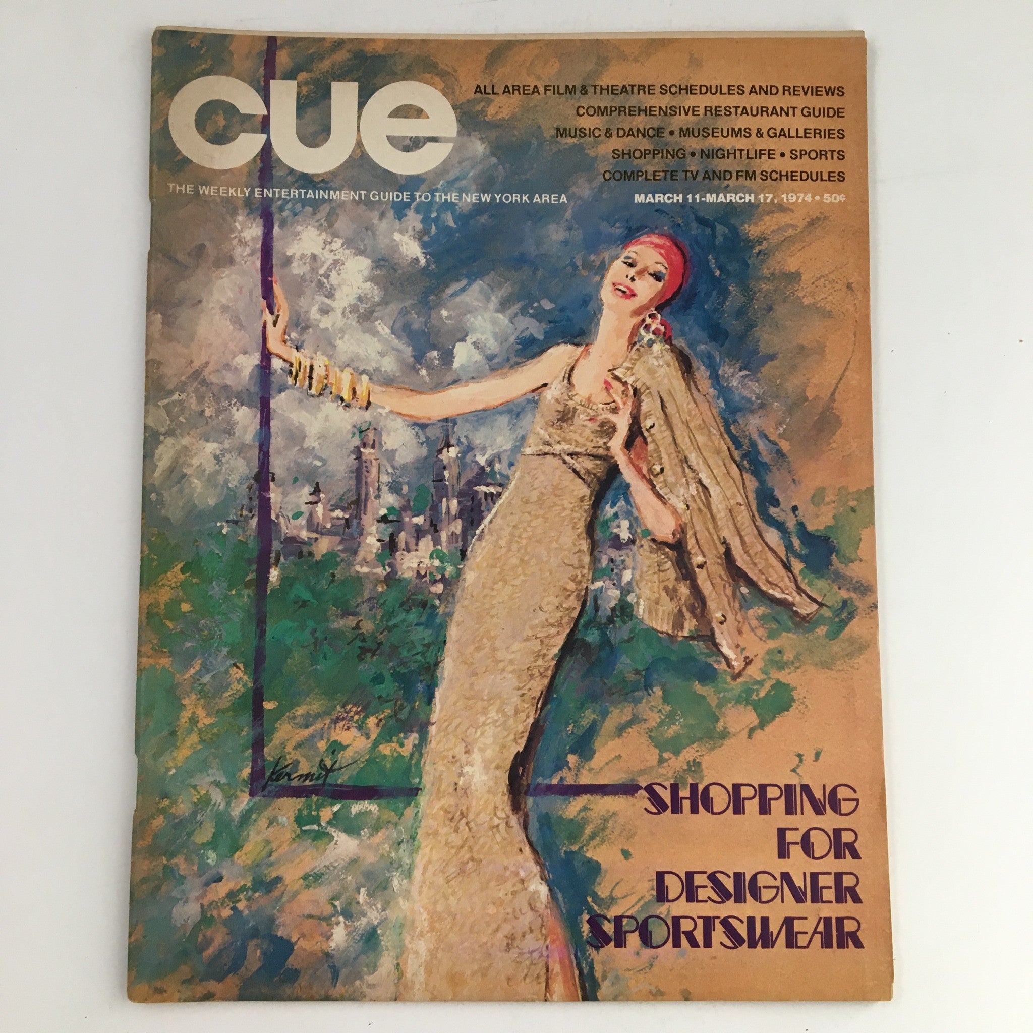 Cue Magazine March 11 1974 Shopping for Designer Sportswear, No Label