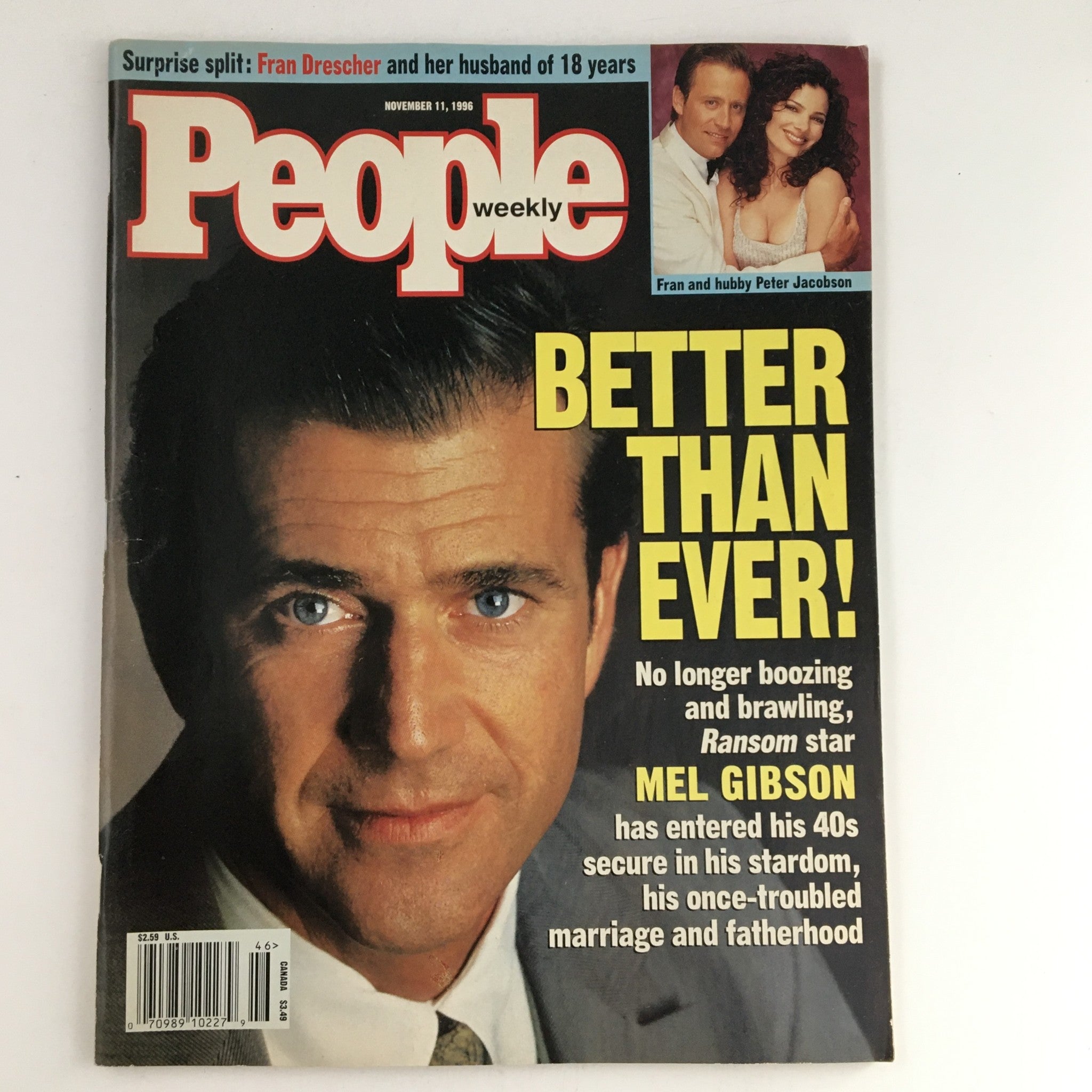 People Weekly Magazine November 11 1996 Mel Gibson, Fran Drescher, No Label