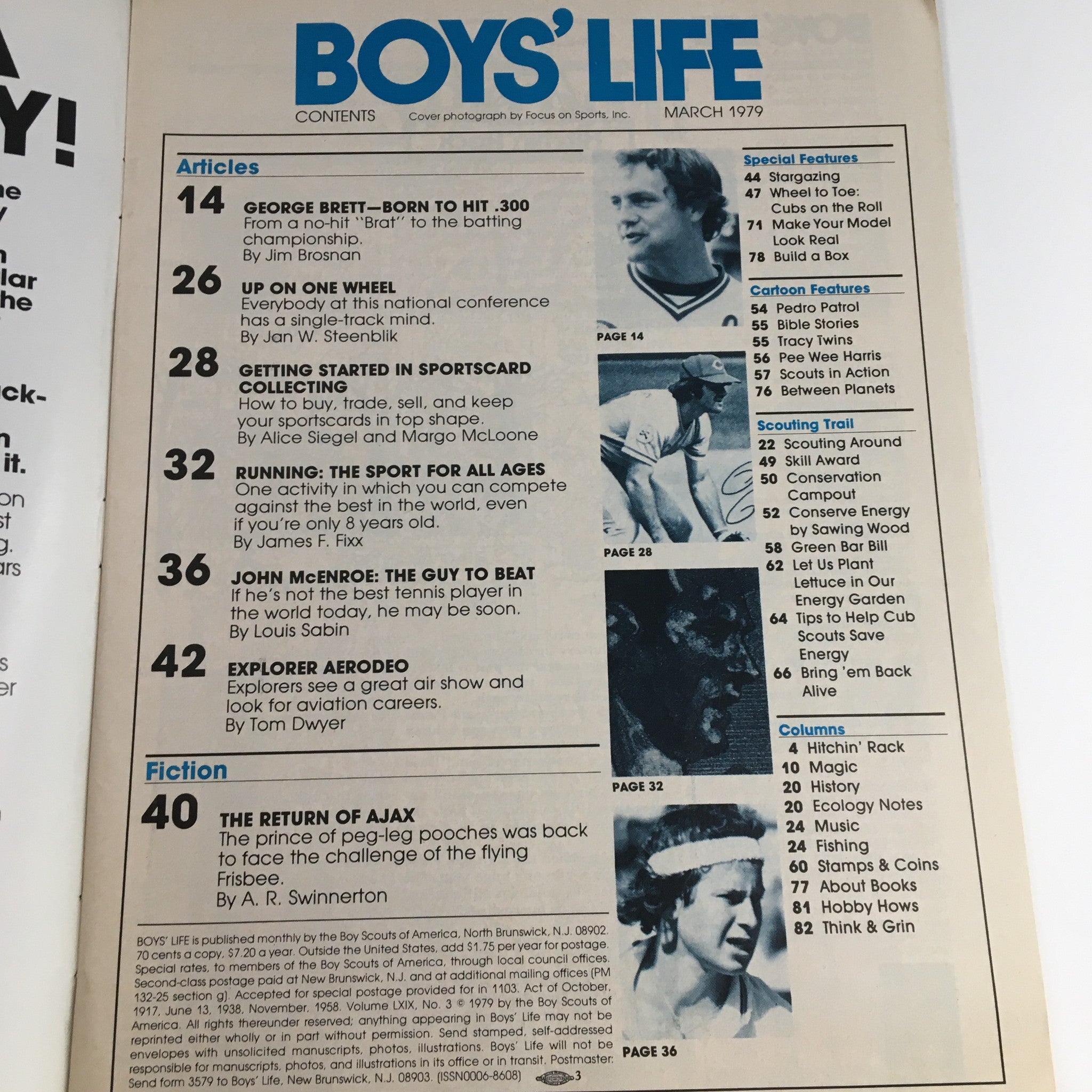 Boys' Life Magazine March 1979 Sports Issue John McEnroe Newest Tennis Whiz