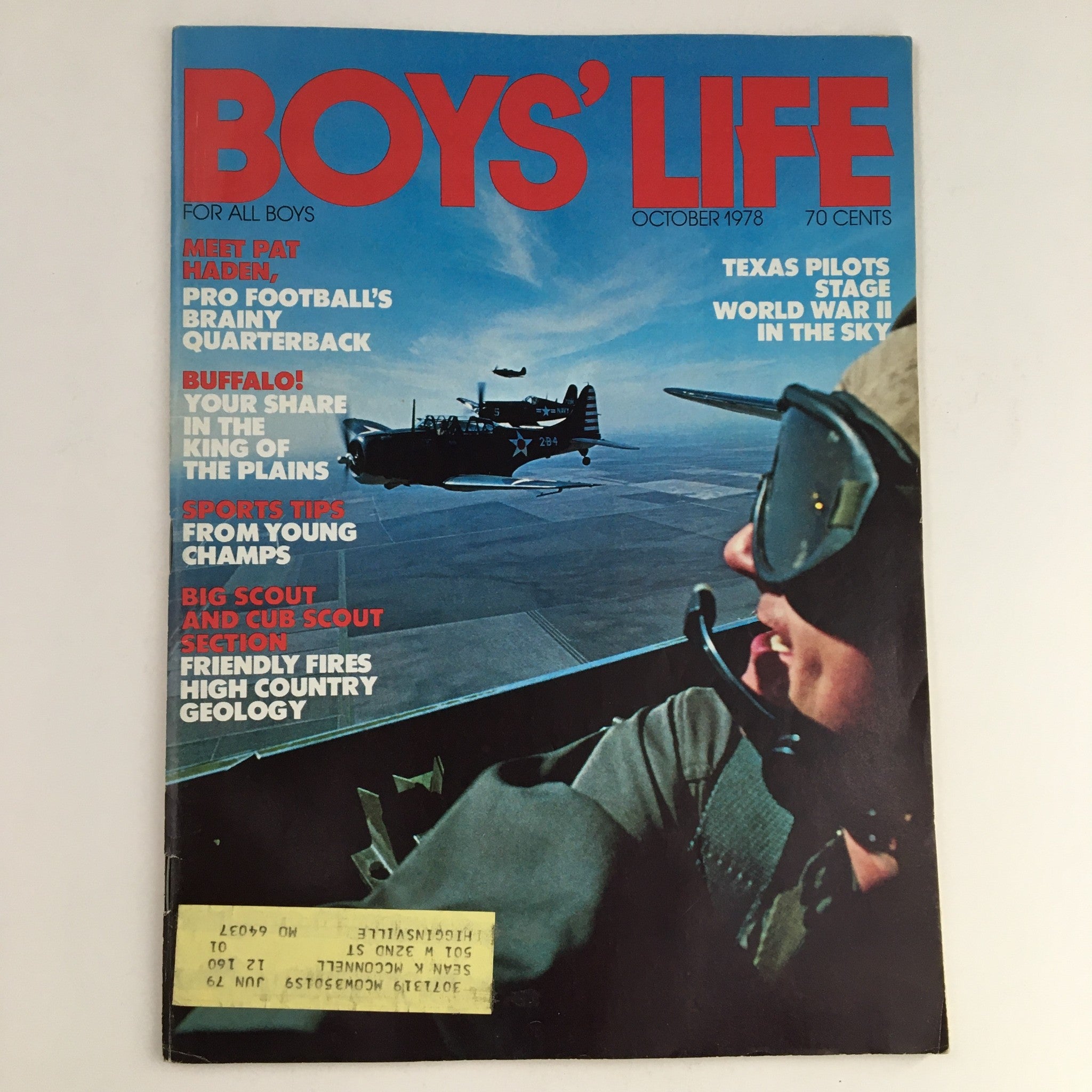 Boys' Life Magazine October 1978 Pat Haden Football & Texas Pilot in WWII