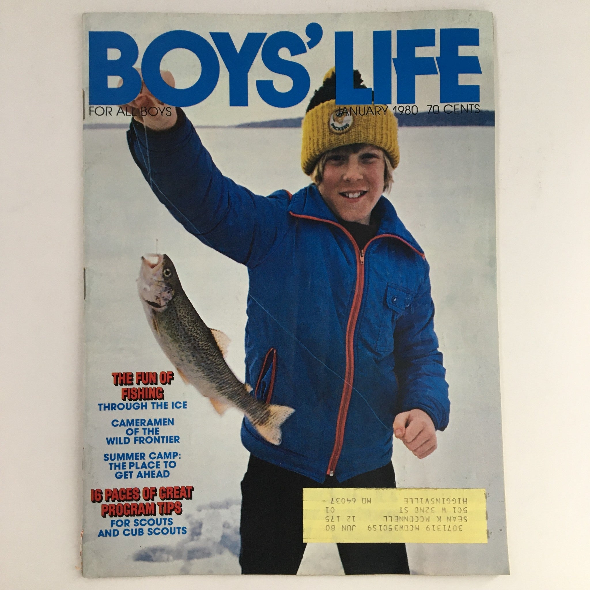 Boys' Life Magazine January 1980 The Fun of Fishing Through The Ice