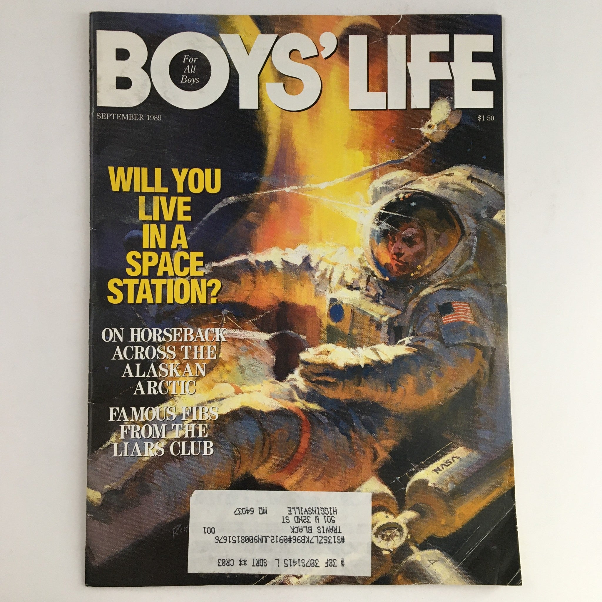 Boys' Life Magazine September 1989 Space Station & Across The Alaskan Arctic