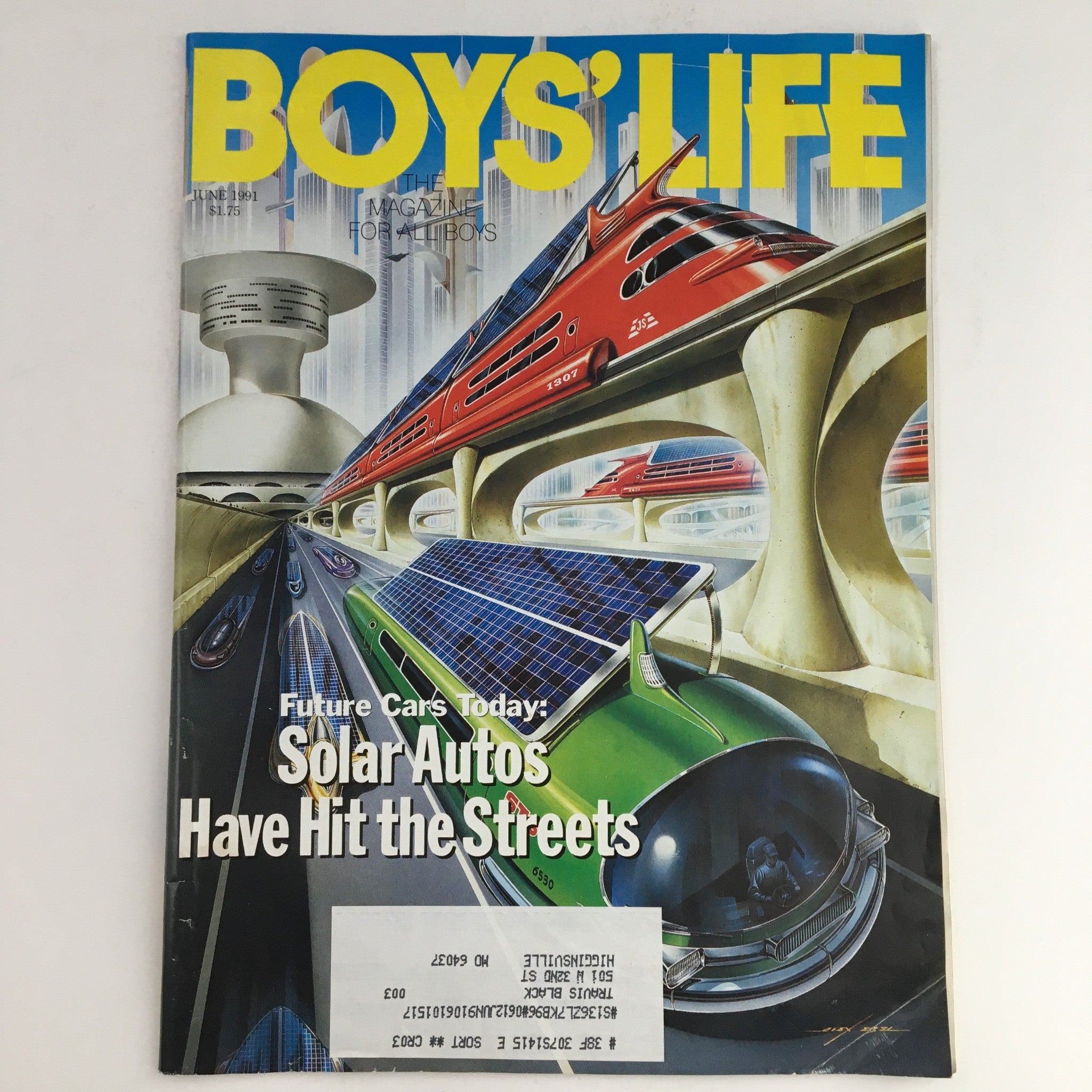 Boys' Life Magazine June 1991 Future Cars Today Solar Autos Have Hit The Streets