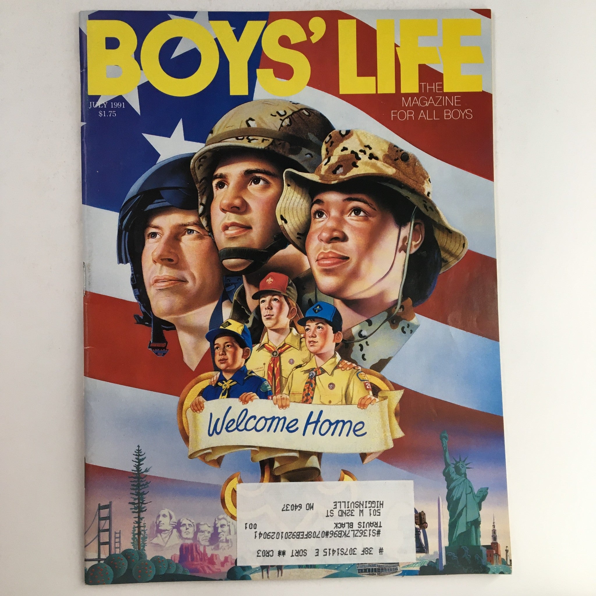 Boys' Life Magazine July 1991 Welcome Home To Our Soldiers and Boy Scouts