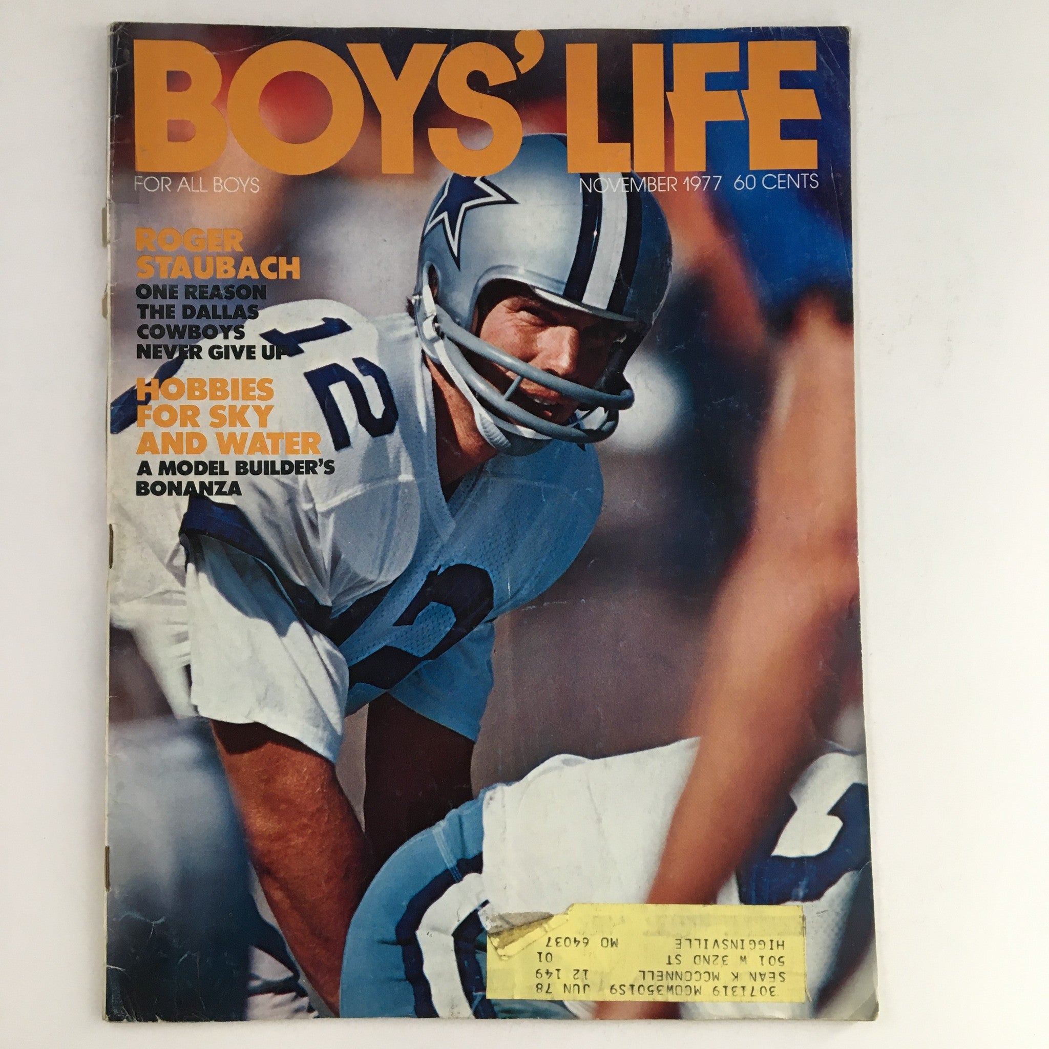 Boys' Life Magazine November 1977 Roger Staubach Dallas Cowboys Never Give Up