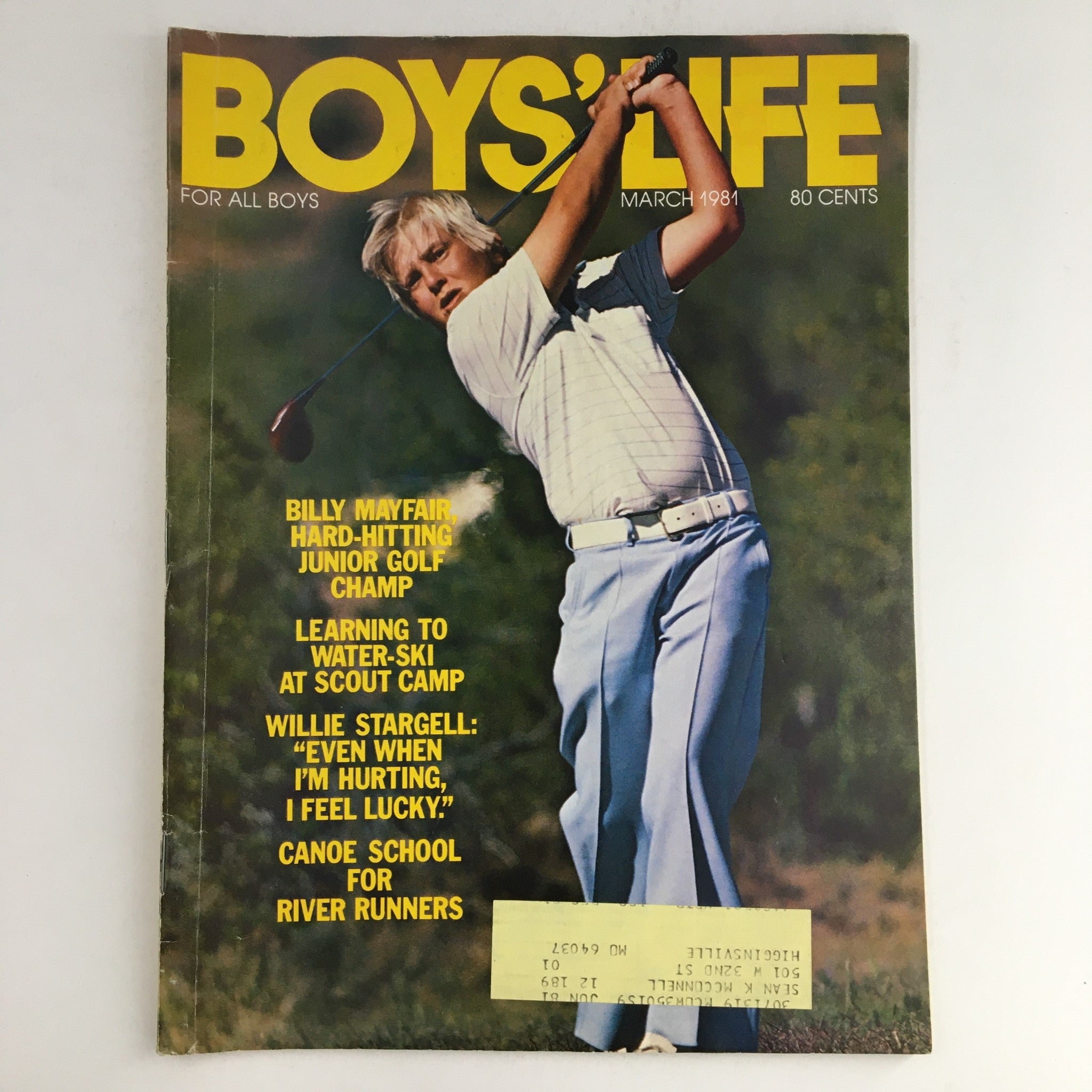 Boys' Life Magazine March 1981 Billy Mayfair Hard-Hitting Junior Golf Champ