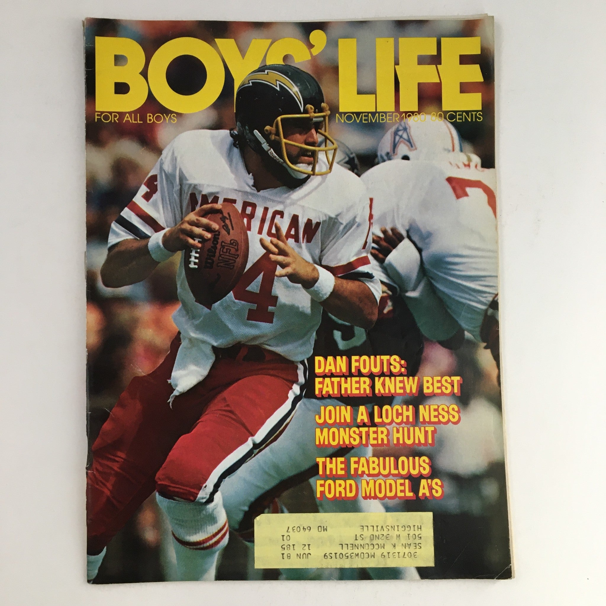 Boys' Life Magazine November 1980 Dan Fouts Father Knew Best & Ford Model A's