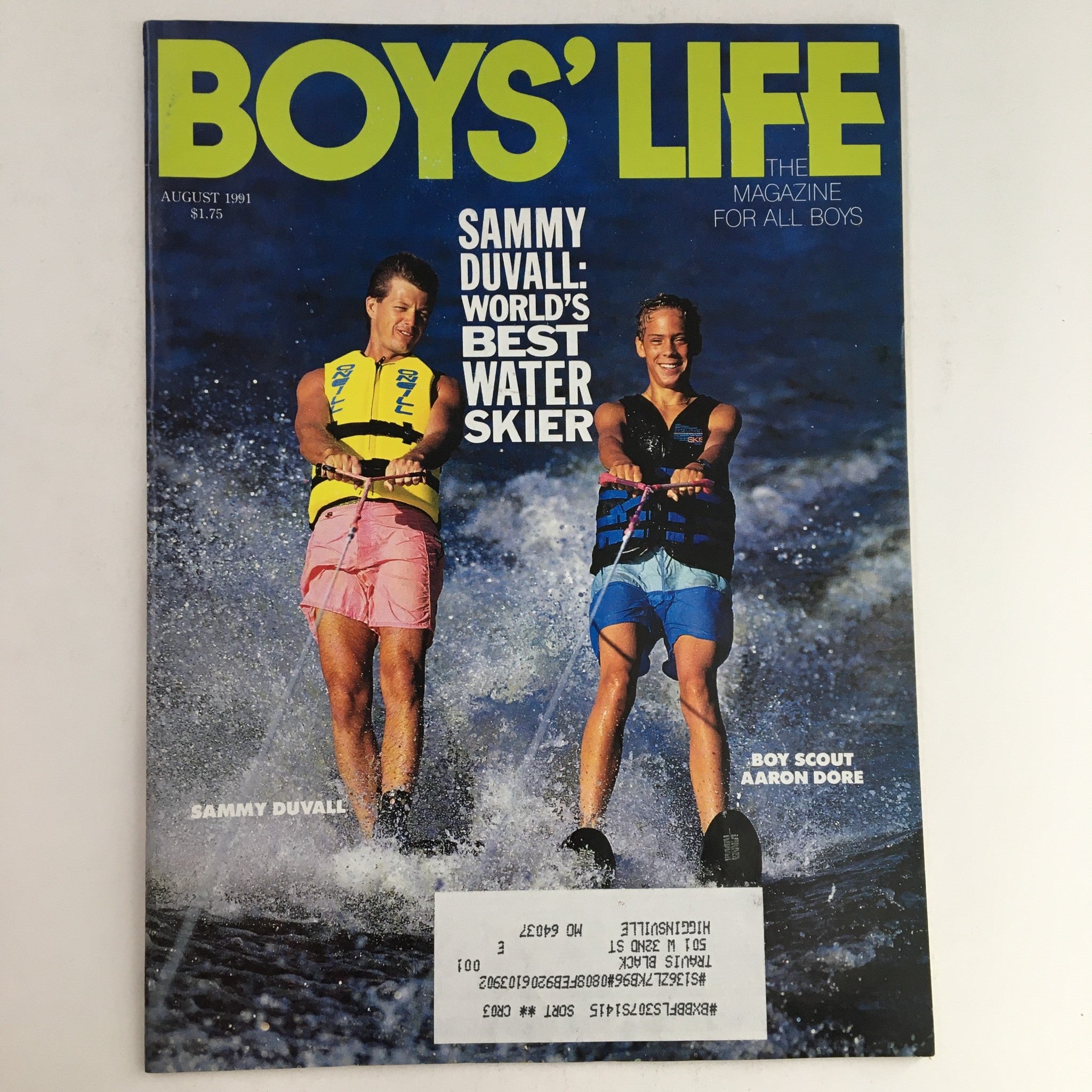 Boys' Life Magazine August 1991 Sammy Duval & Boy Scout Aaron Dore VG