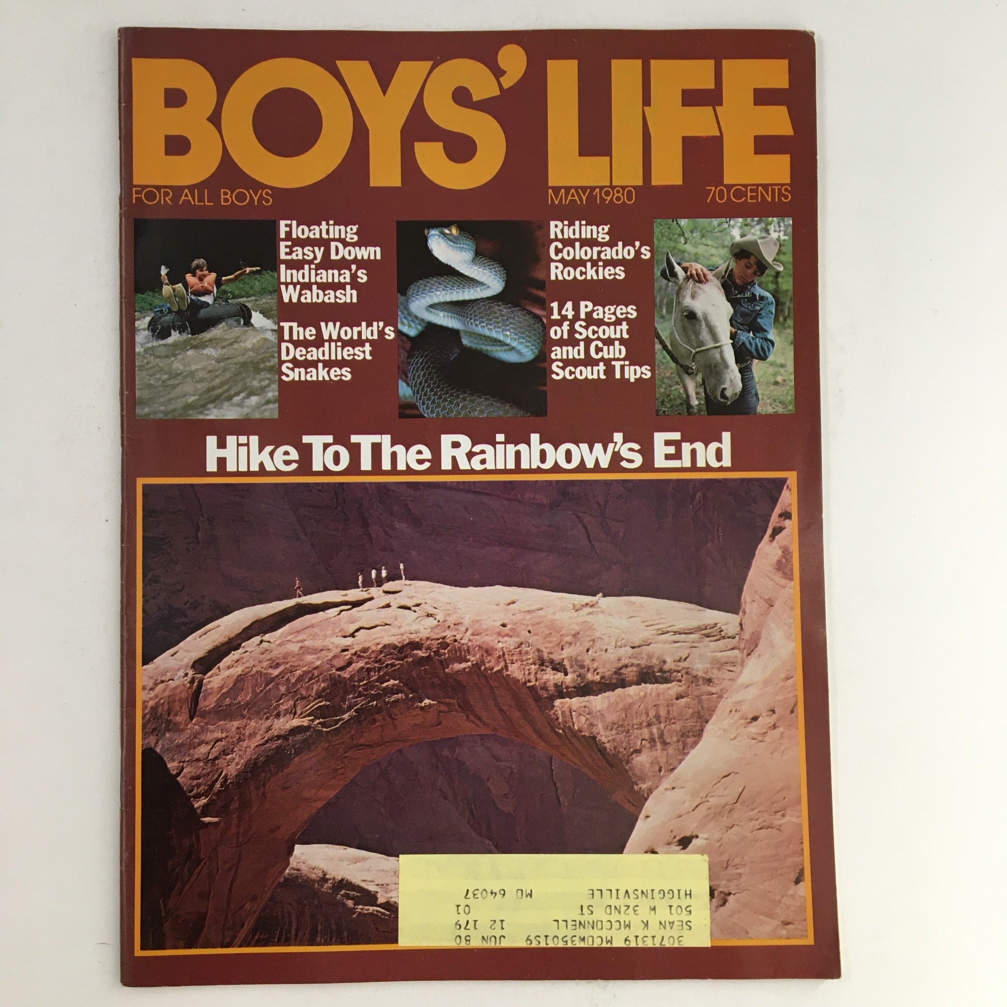 Boys' Life Magazine May 1980 Hike To The Rainbow's End & World Deadly Snakes VG