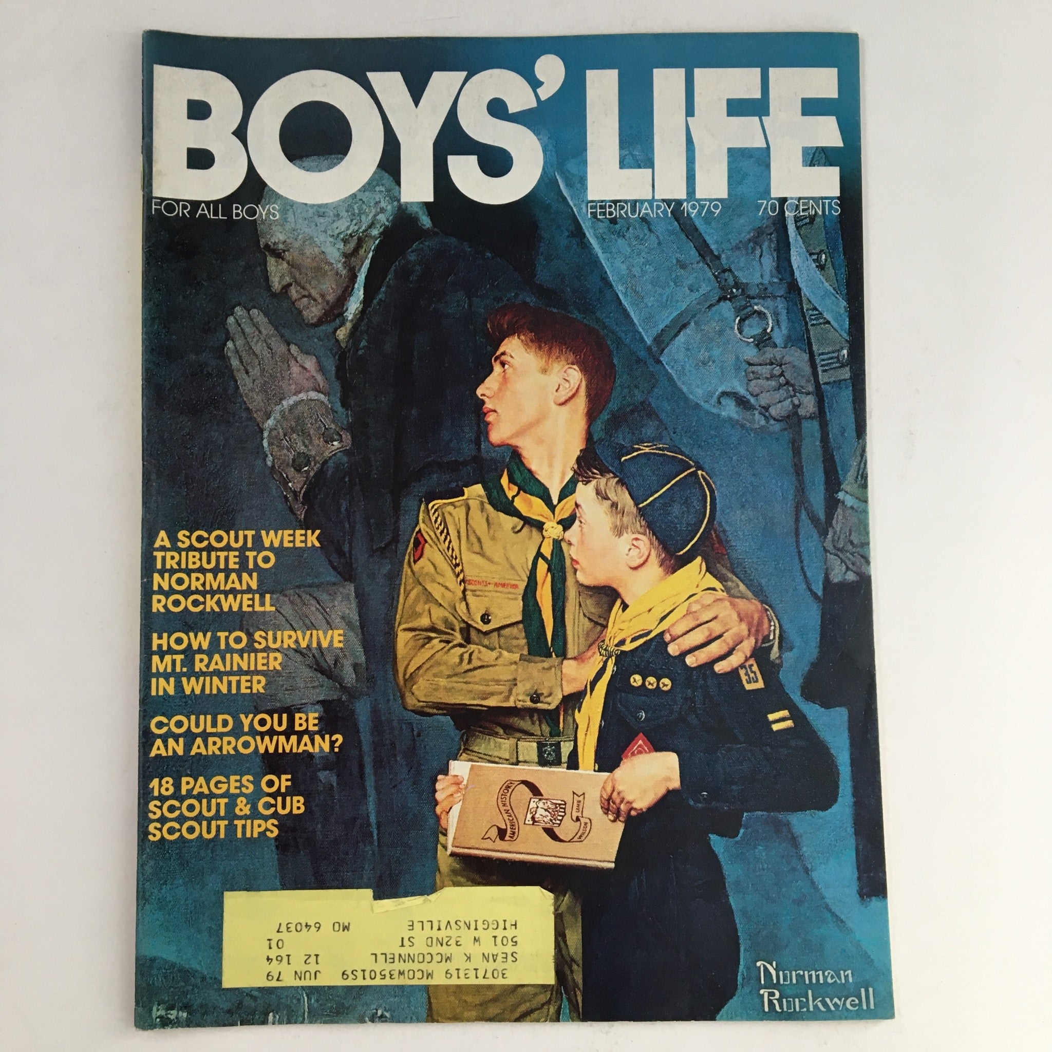 Boys' Life Magazine February 1979 A Scout Week Tribute To Norman Rockwell, VG