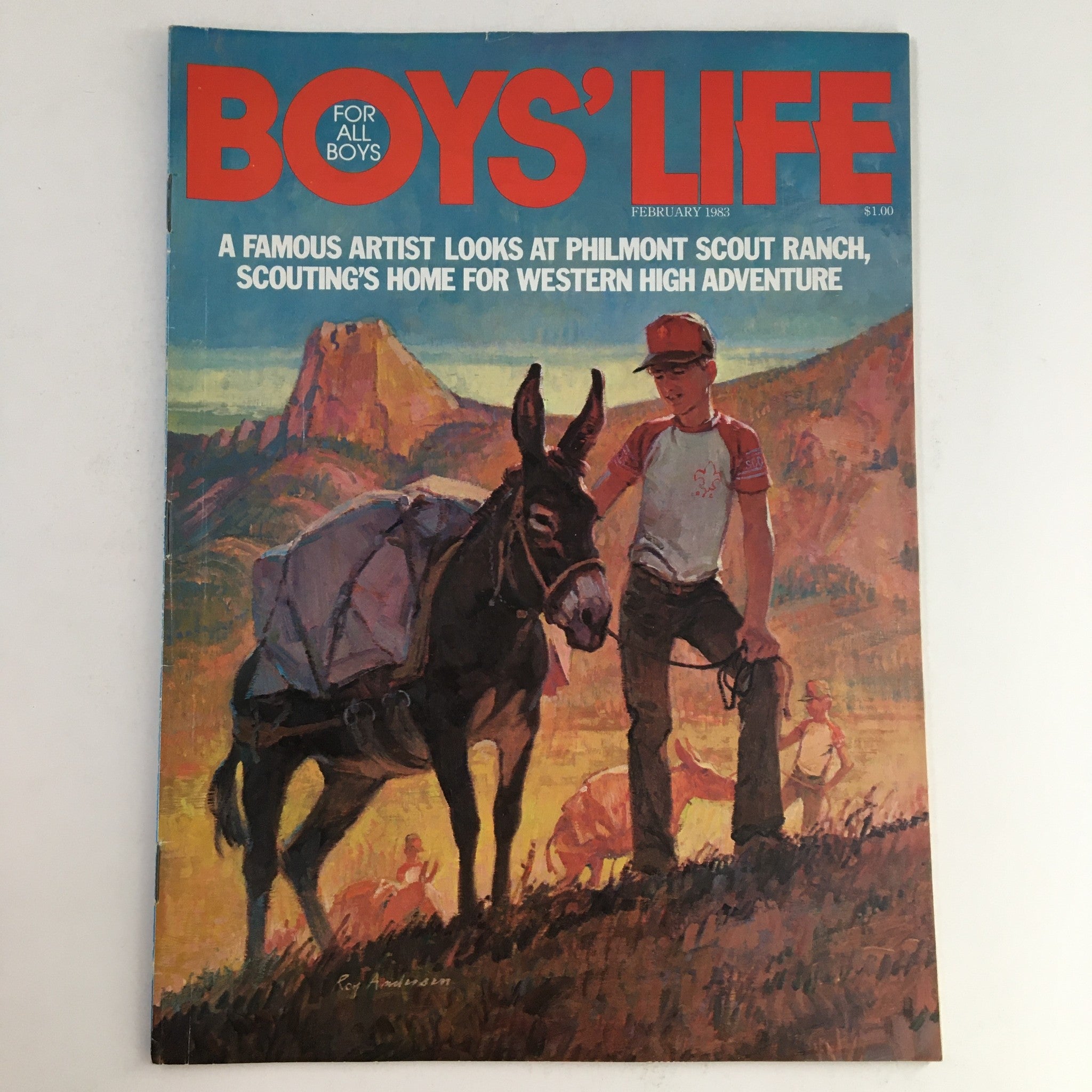 Boys' Life Magazine February 1983 Artist Looks at Philmont Scout Ranch, No Label