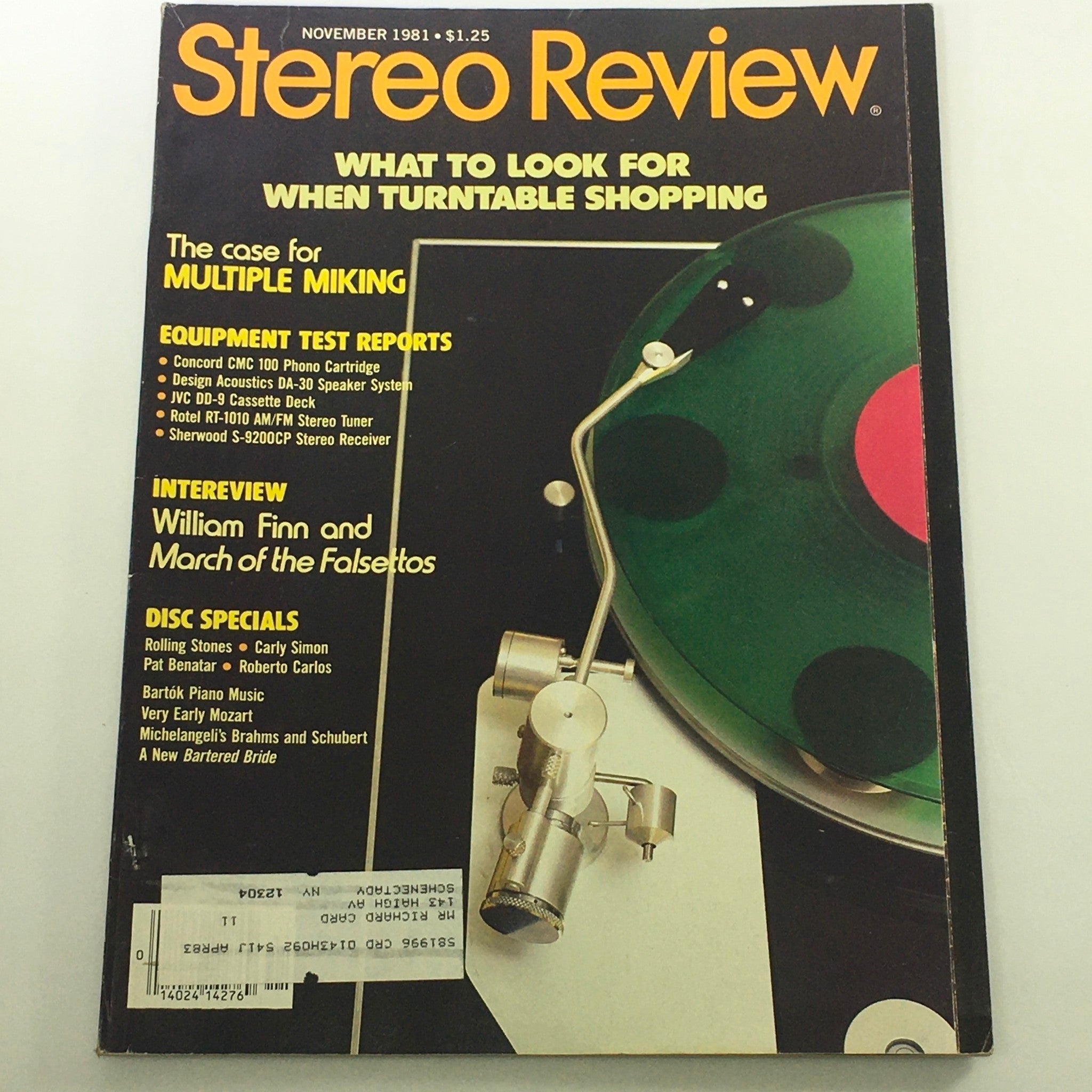 VTG Stereo Review Magazine November 1981 - William Finn & March of the Falsettos