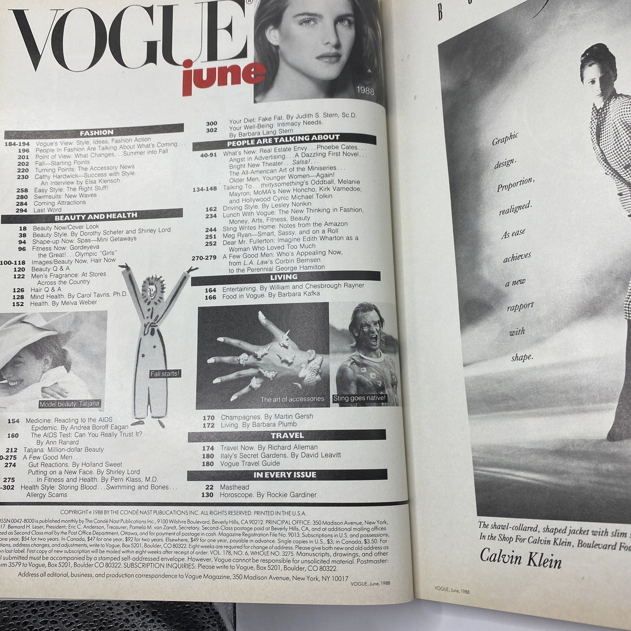 VTG Vogue Magazine June 1988 Cathy Fedoruk by Richard Avedon No Label