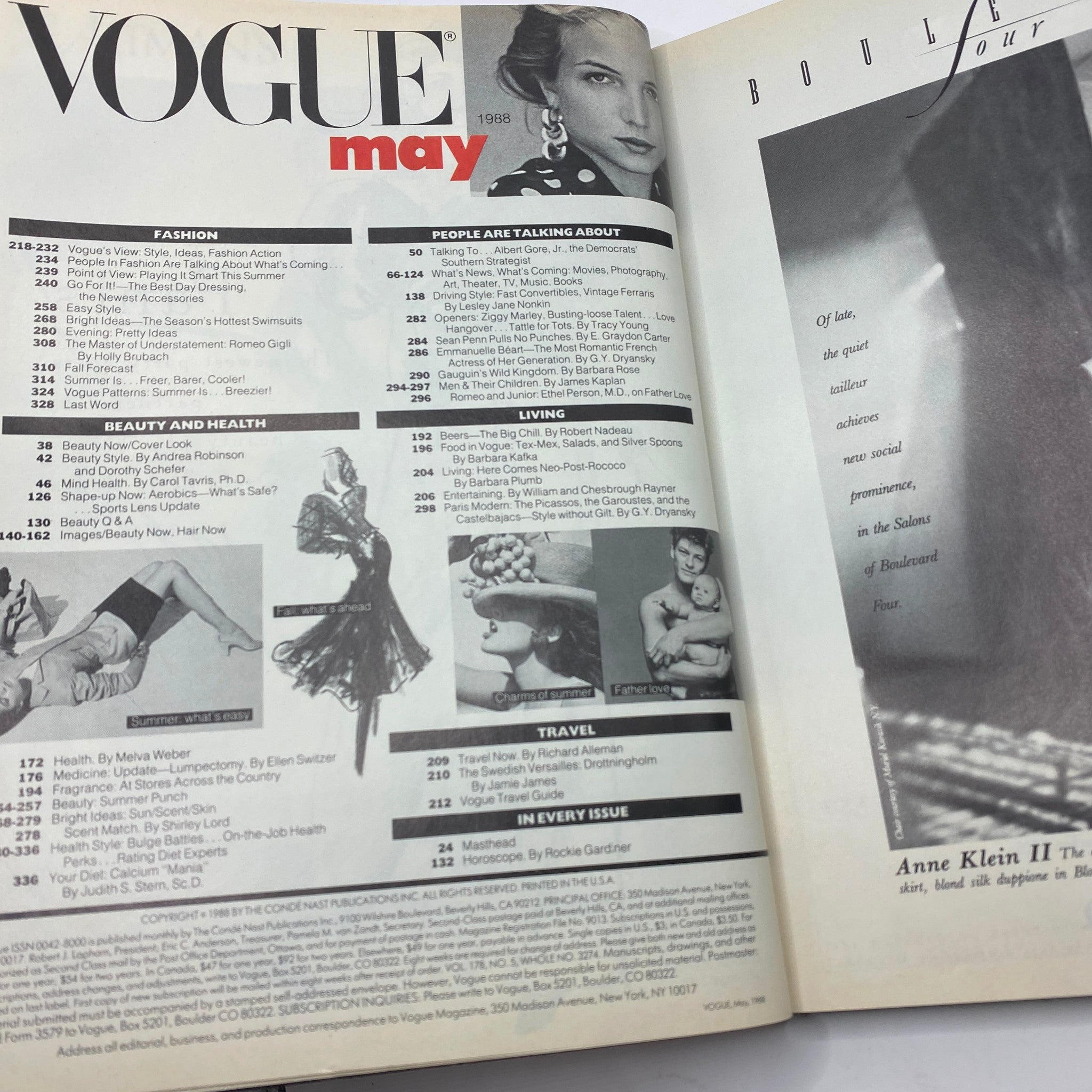 VTG Vogue Magazine May 1988 Estelle LeFébure by Richard Avedon No Label