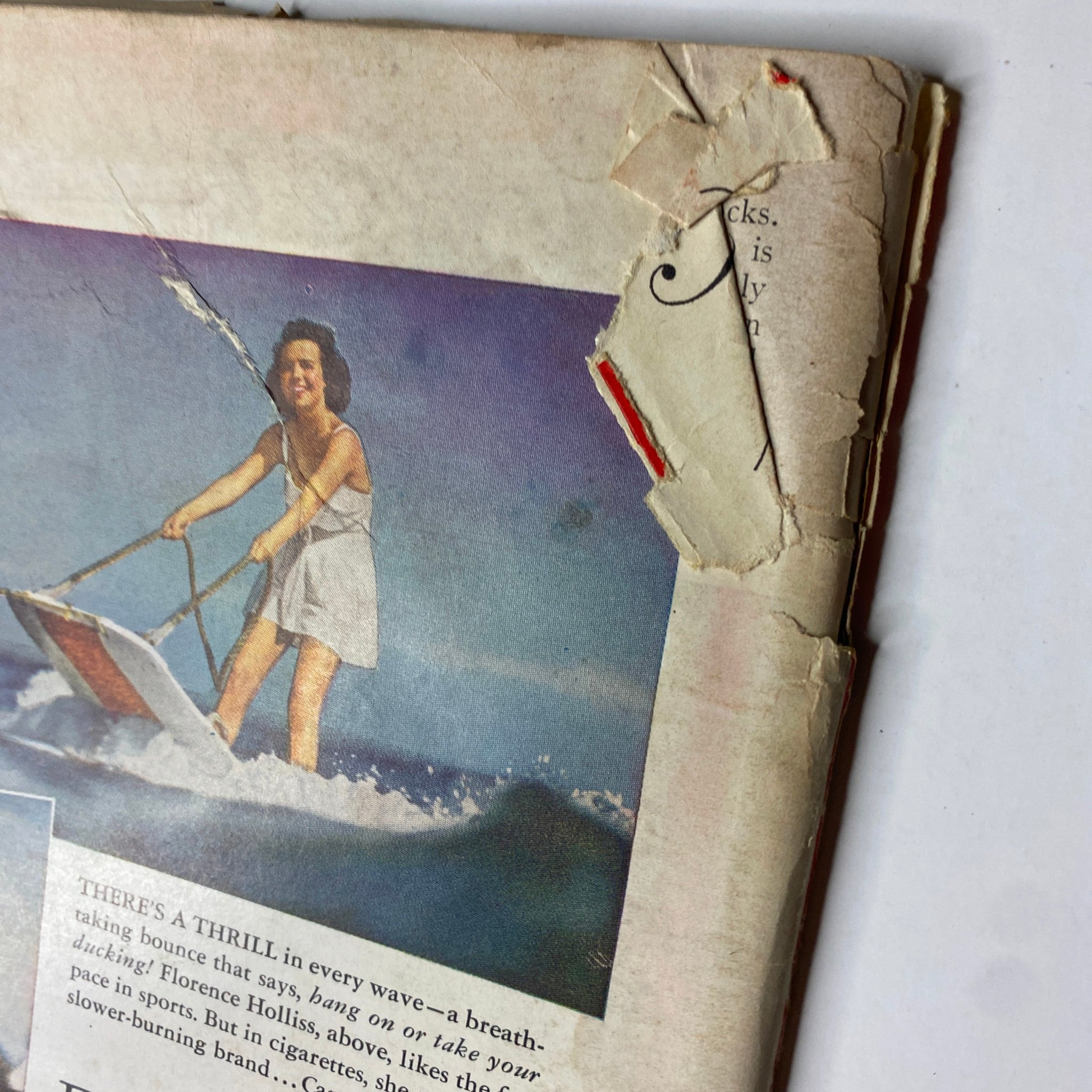 Vintage Time Magazine from July 29, 1940, featuring an image of a woman water skiing, illustrating leisure during the era of World War II.