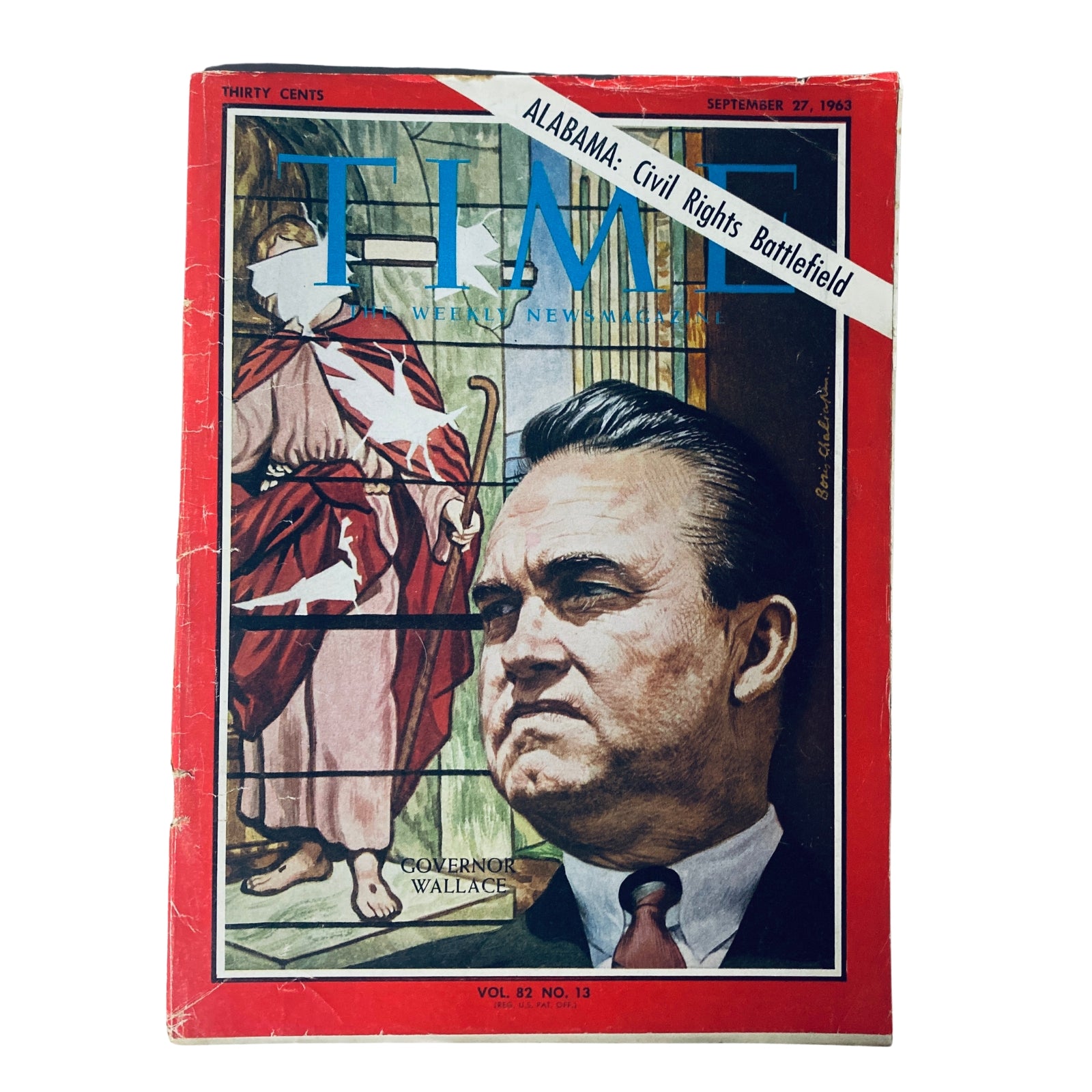 Time Magazine September 27, 1963, Vol 82 No. 13 featuring Alabama Governor George Wallace on the cover, highlighting the Civil Rights Movement.