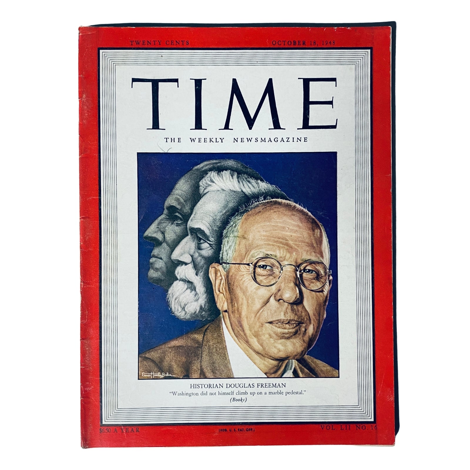 Time Magazine October 18, 1948 cover featuring historian Douglas Freeman, highlighting his contributions to American historical scholarship.