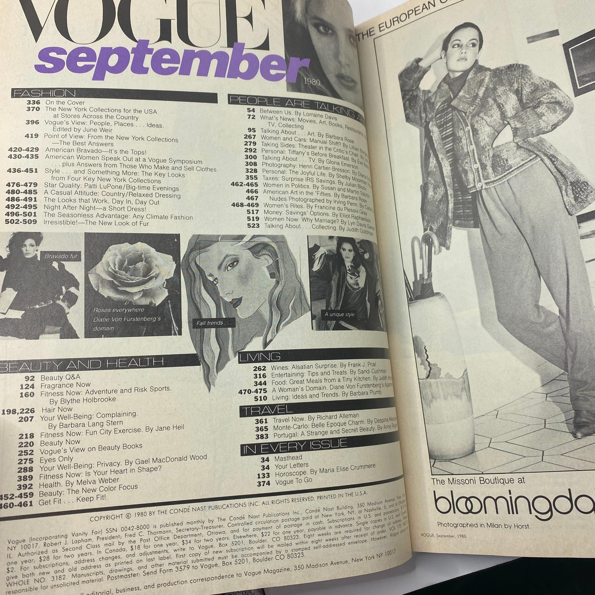 VTG Vogue Magazine September 1980 Kim Alexis by Richard Avedon