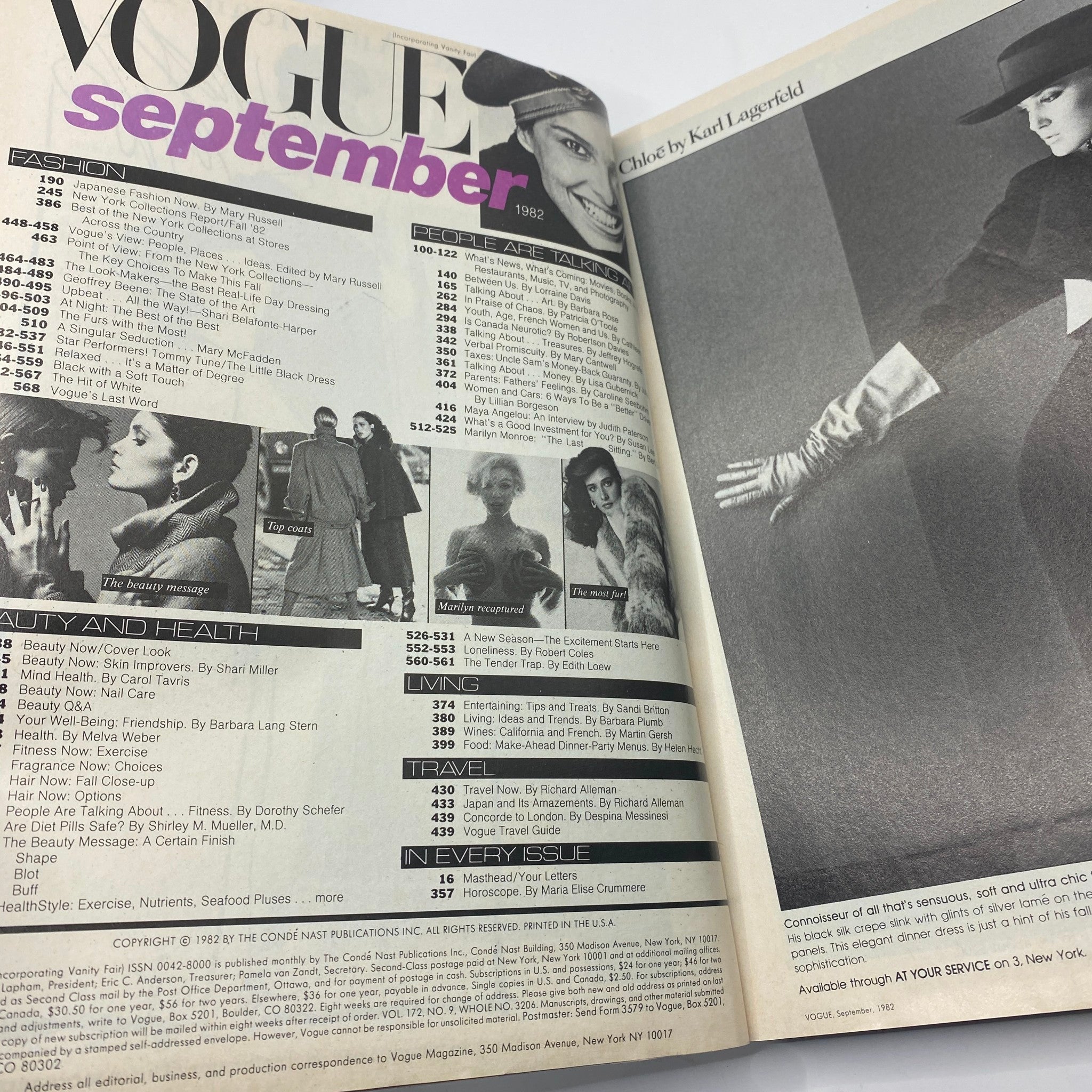 VTG Vogue Magazine September 1982 Isabella Rossellini by Richard Avedon