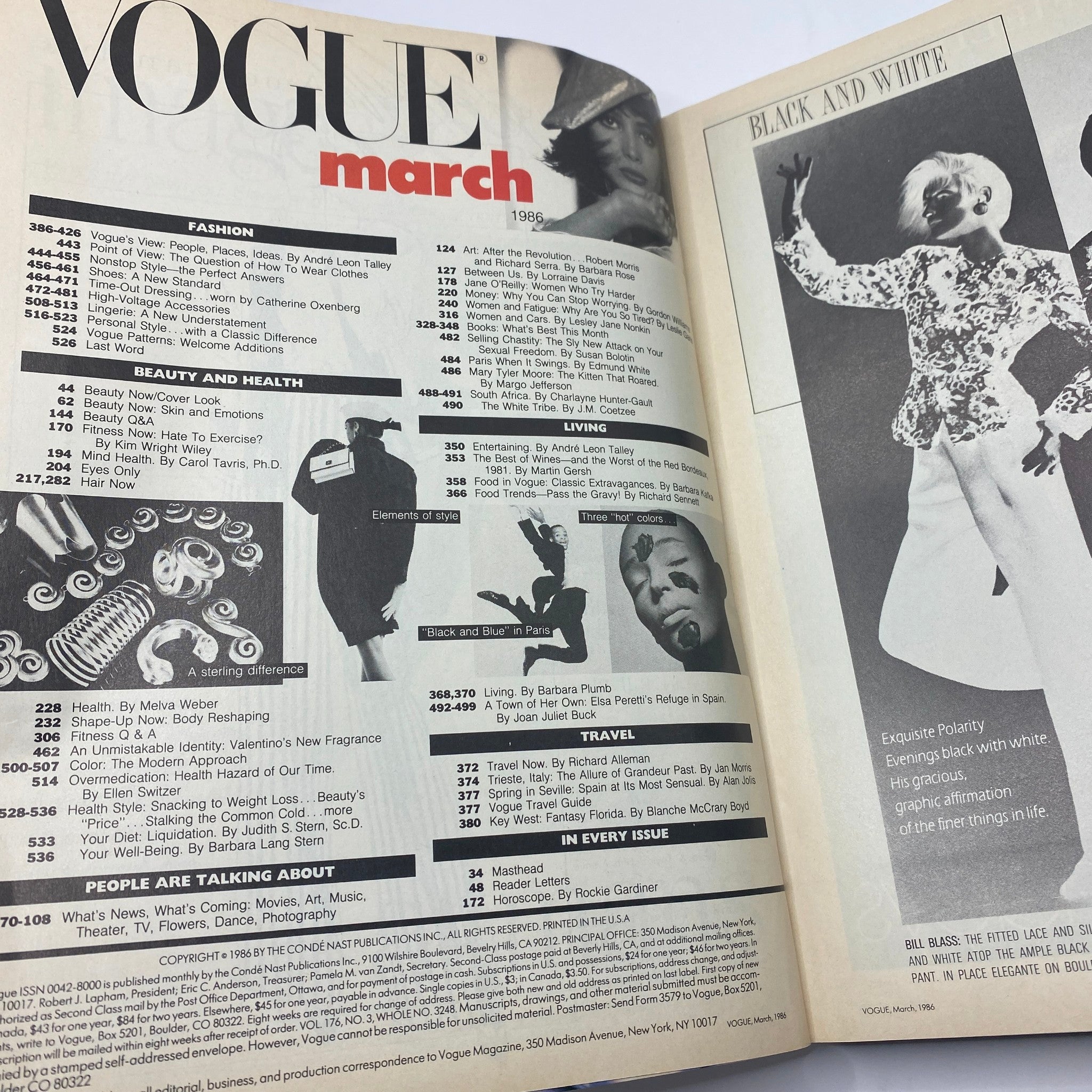 VTG Vogue Magazine March 1986 Alexa Singer By Richard Avedon