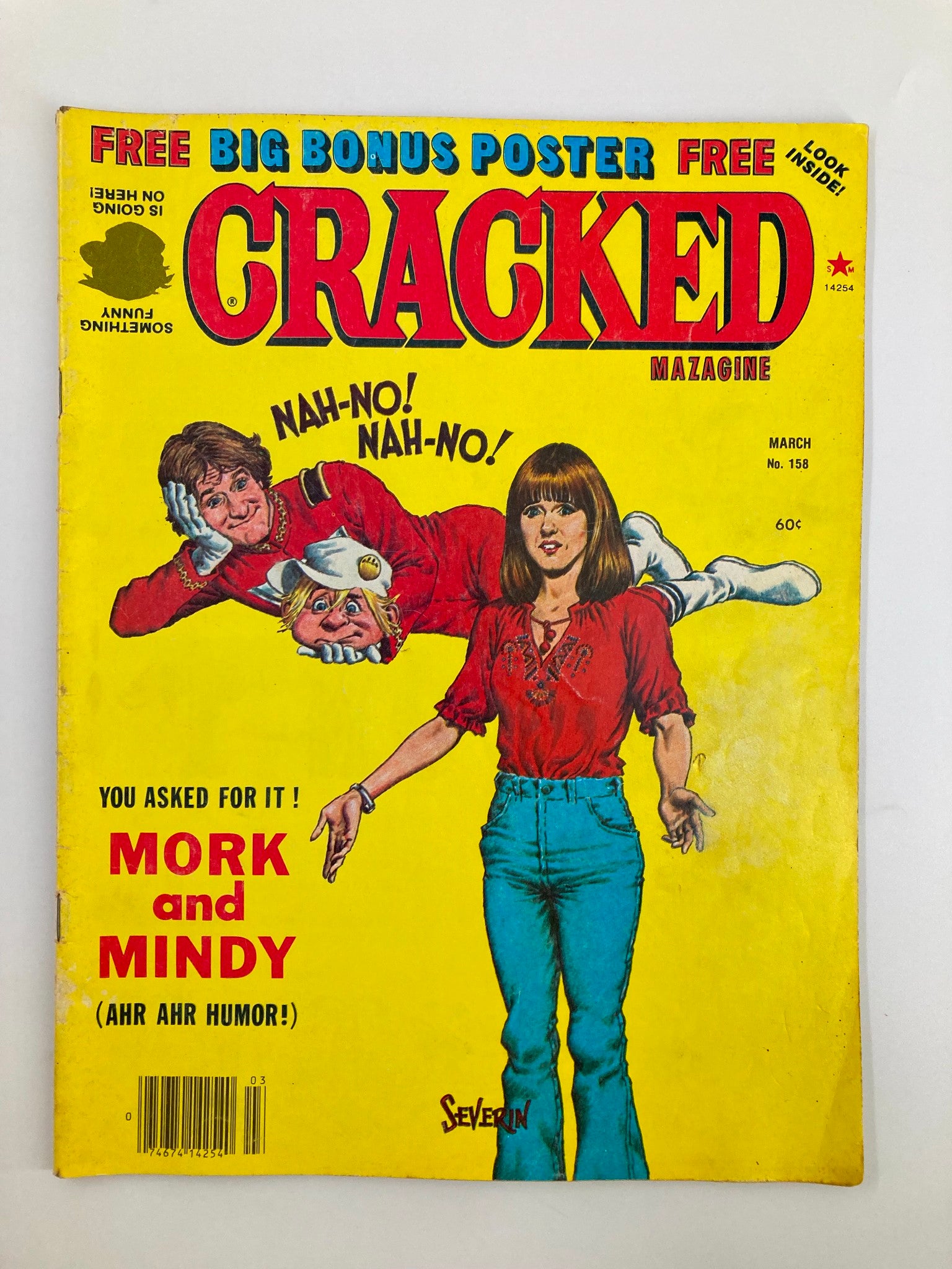 Cracked Magazine March 1979  No. 158 Mork and Mindy Ahr Ahr Humor Fine FN 6.0