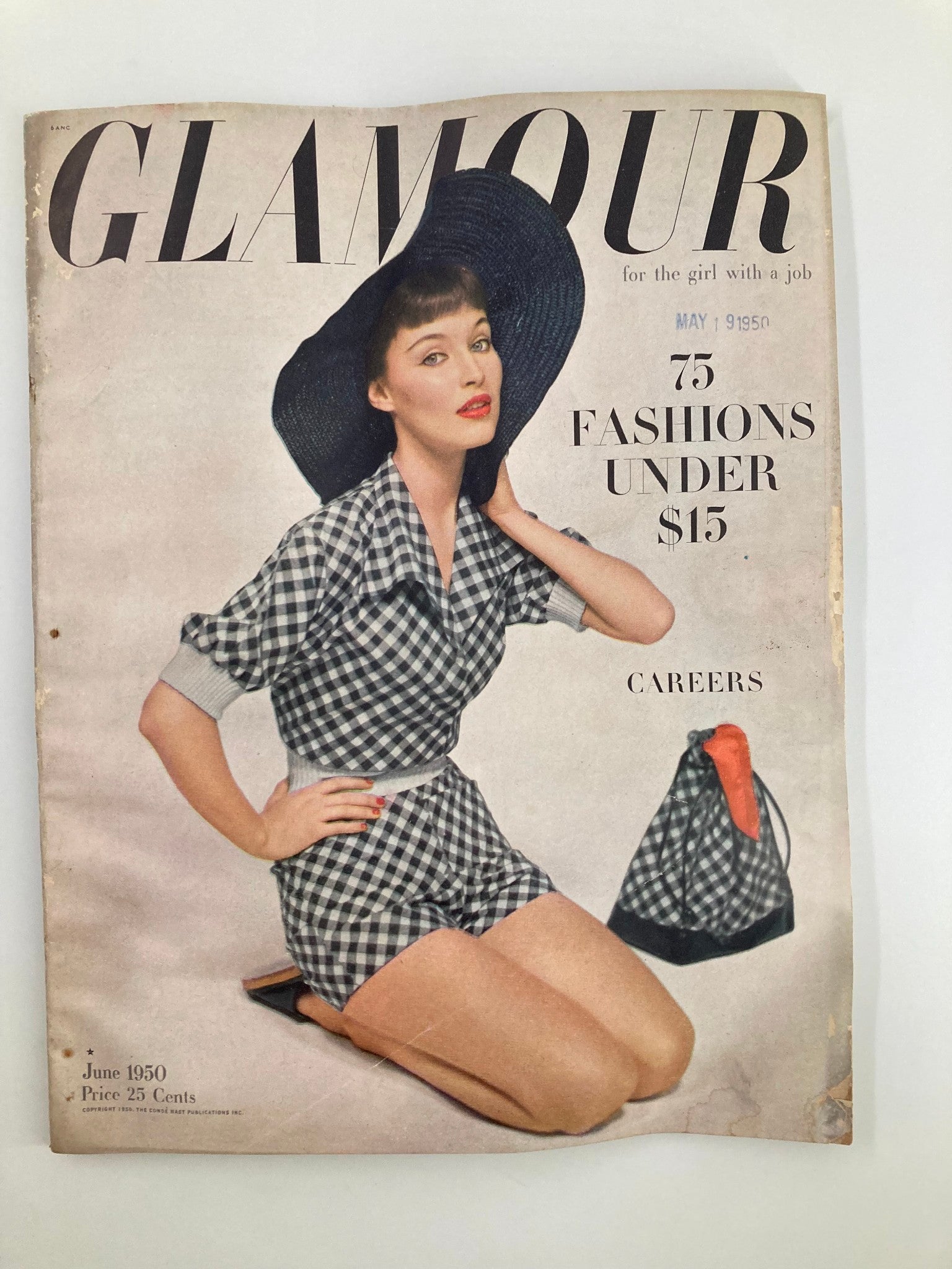 VTG Glamour Magazine June 1950 Bathing Suits Complete with Cover-Ups No Label