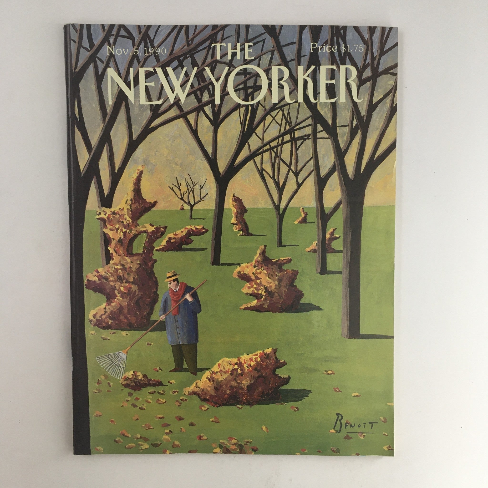 The New Yorker November 5 1990 Full Magazine Theme Cover by Benoit van Innis VG