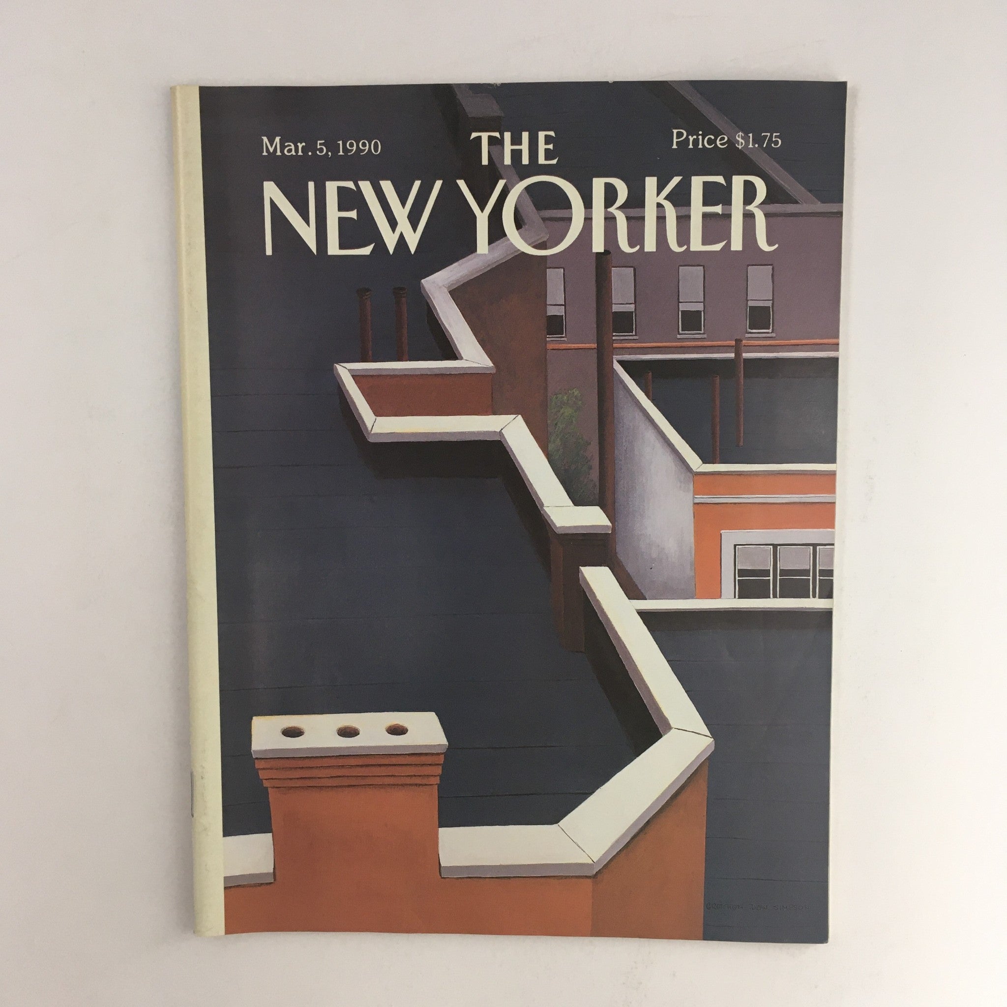 The New Yorker March 5 1990 Full Magazine Theme Cover by Gretchen Dow Simpson VG