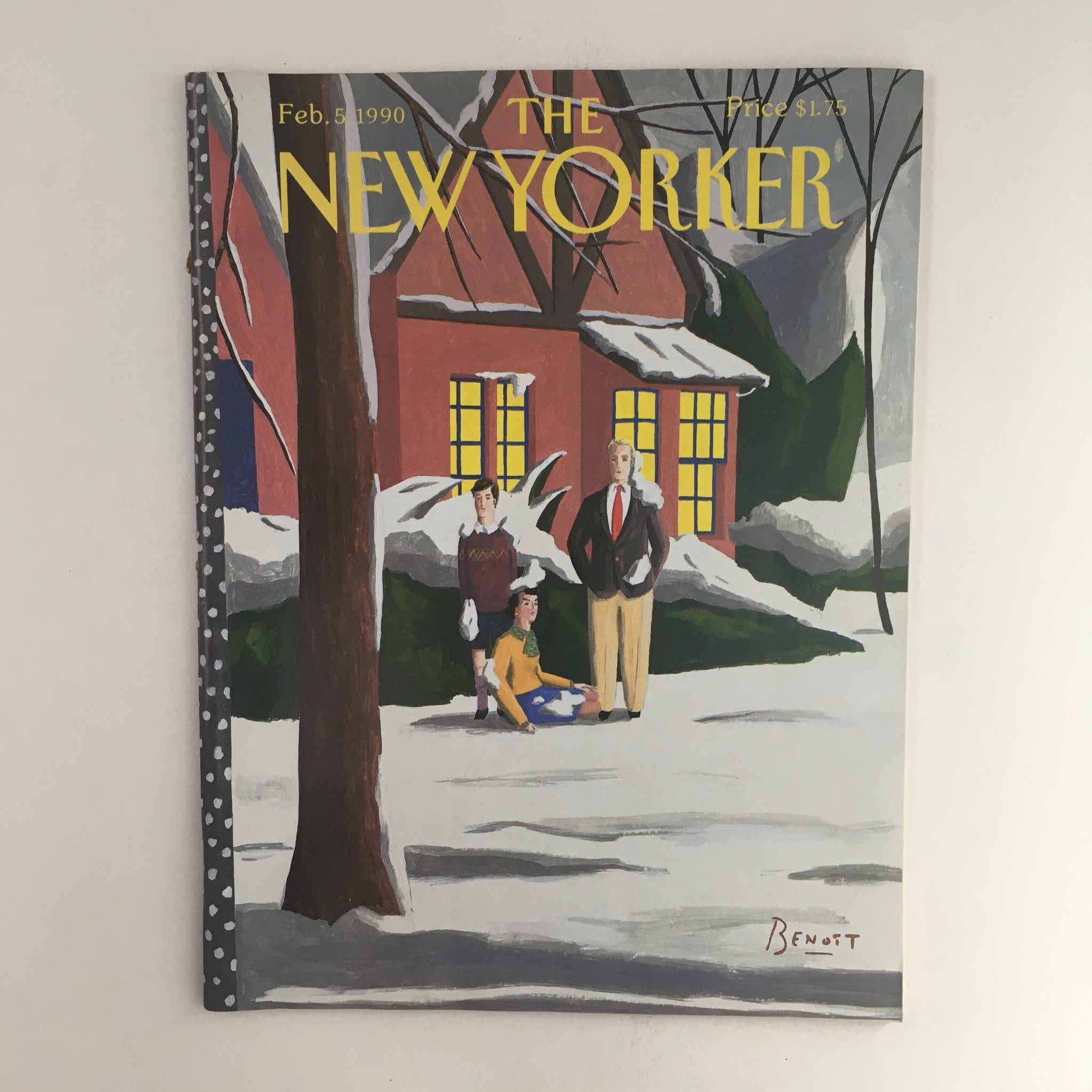 The New Yorker February 5 1990 Full Magazine Theme Cover by Benoit van Innis VG