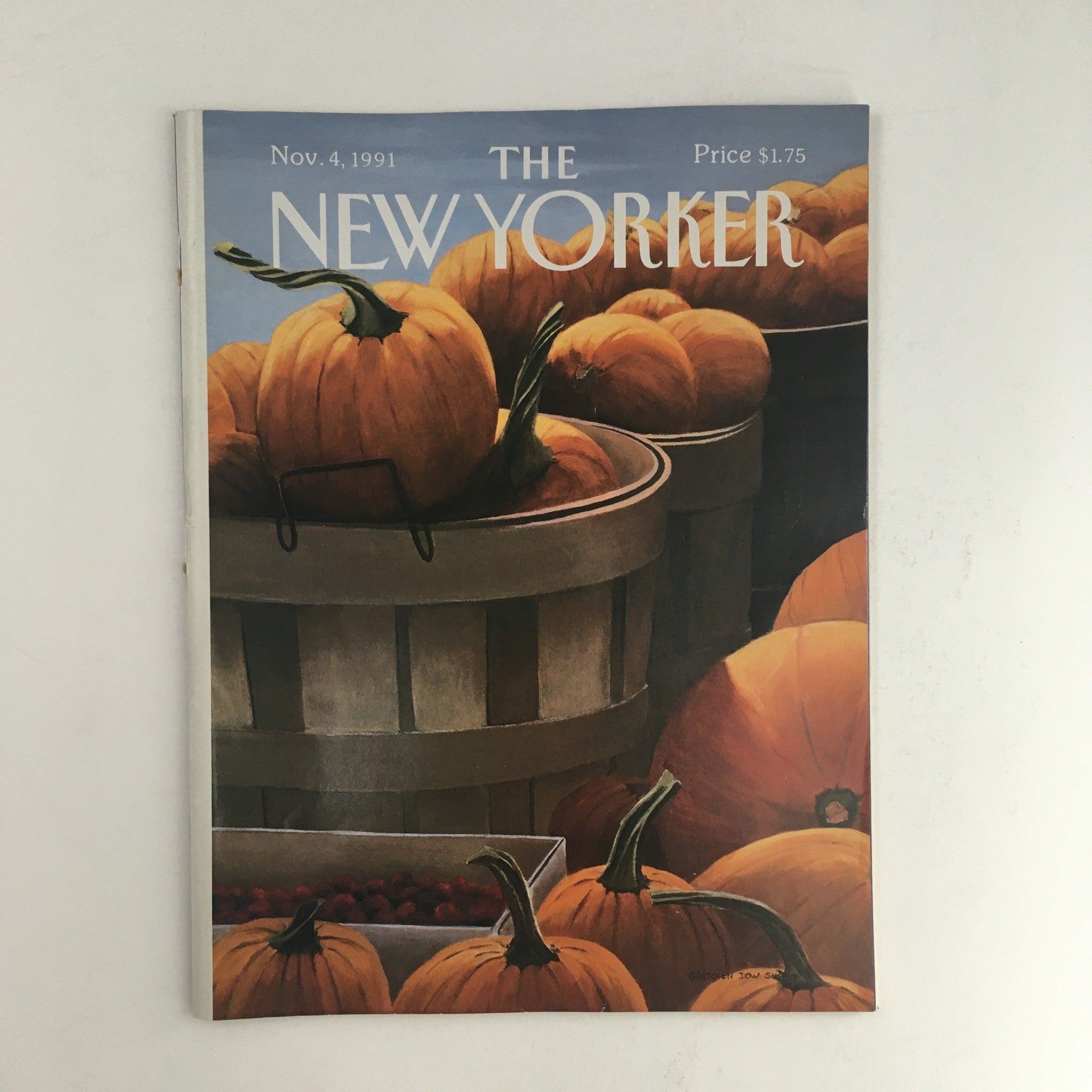 The New Yorker November 4 1991 Full Magazine Theme Cover Gretchen Dow Simpson VG