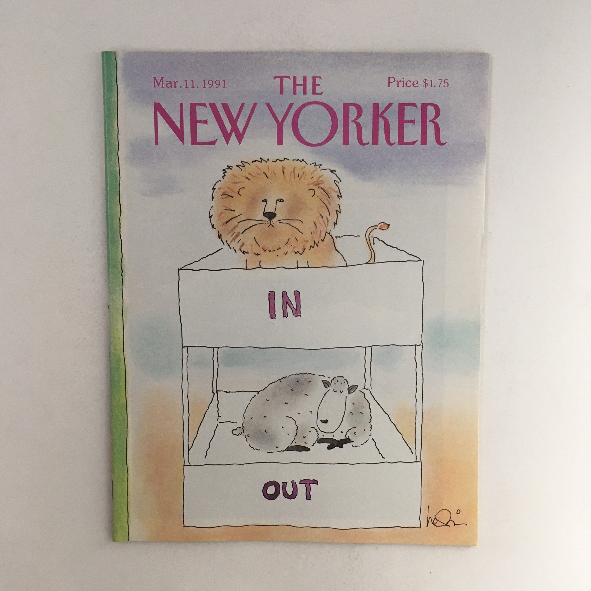 The New Yorker March 11 1991 Full Magazine Theme Cover by Arnie Levin VG