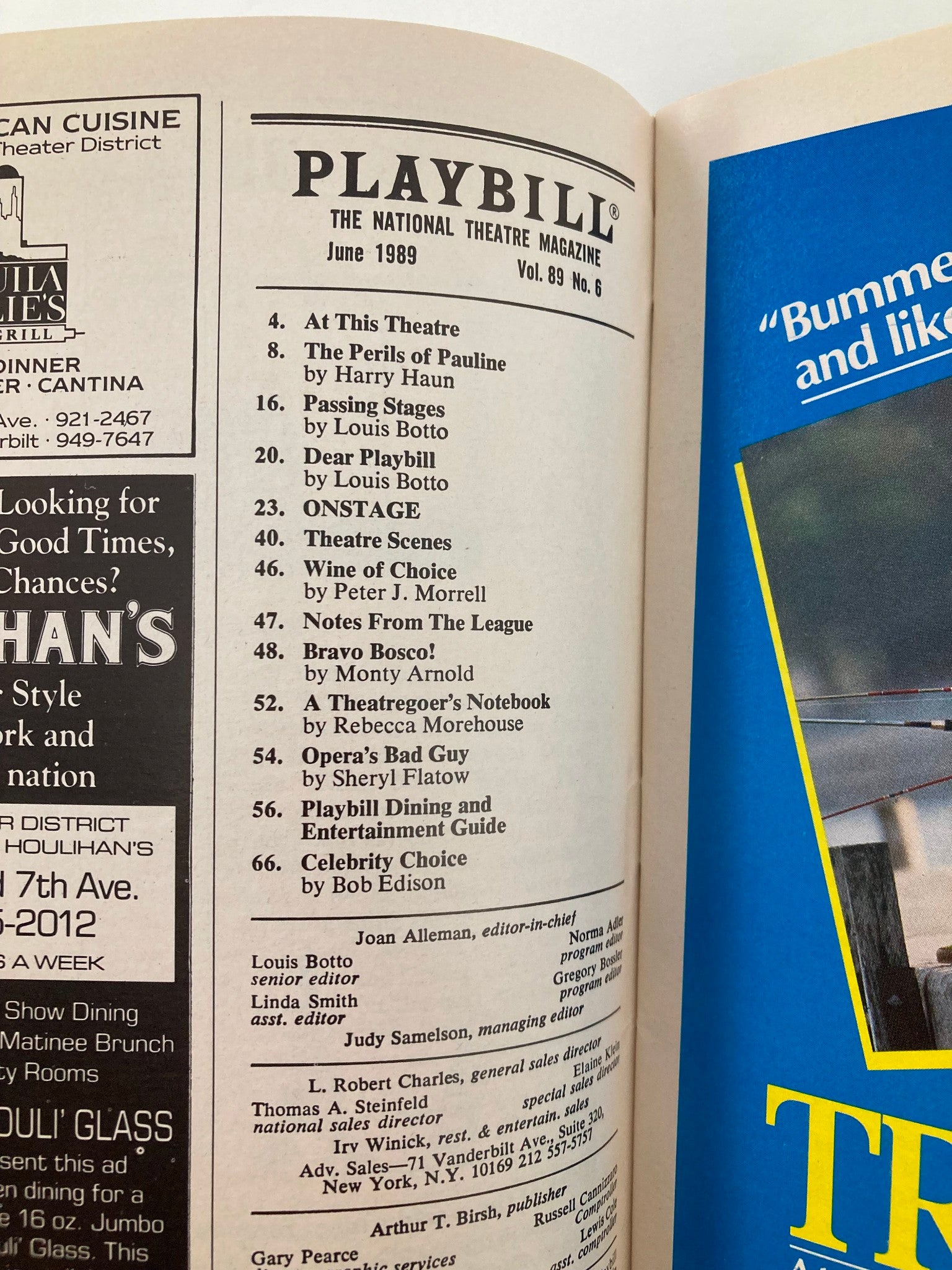 1989 Playbill St. James Theatre Largely New York Leon Chesney, Jeff Gordon VG