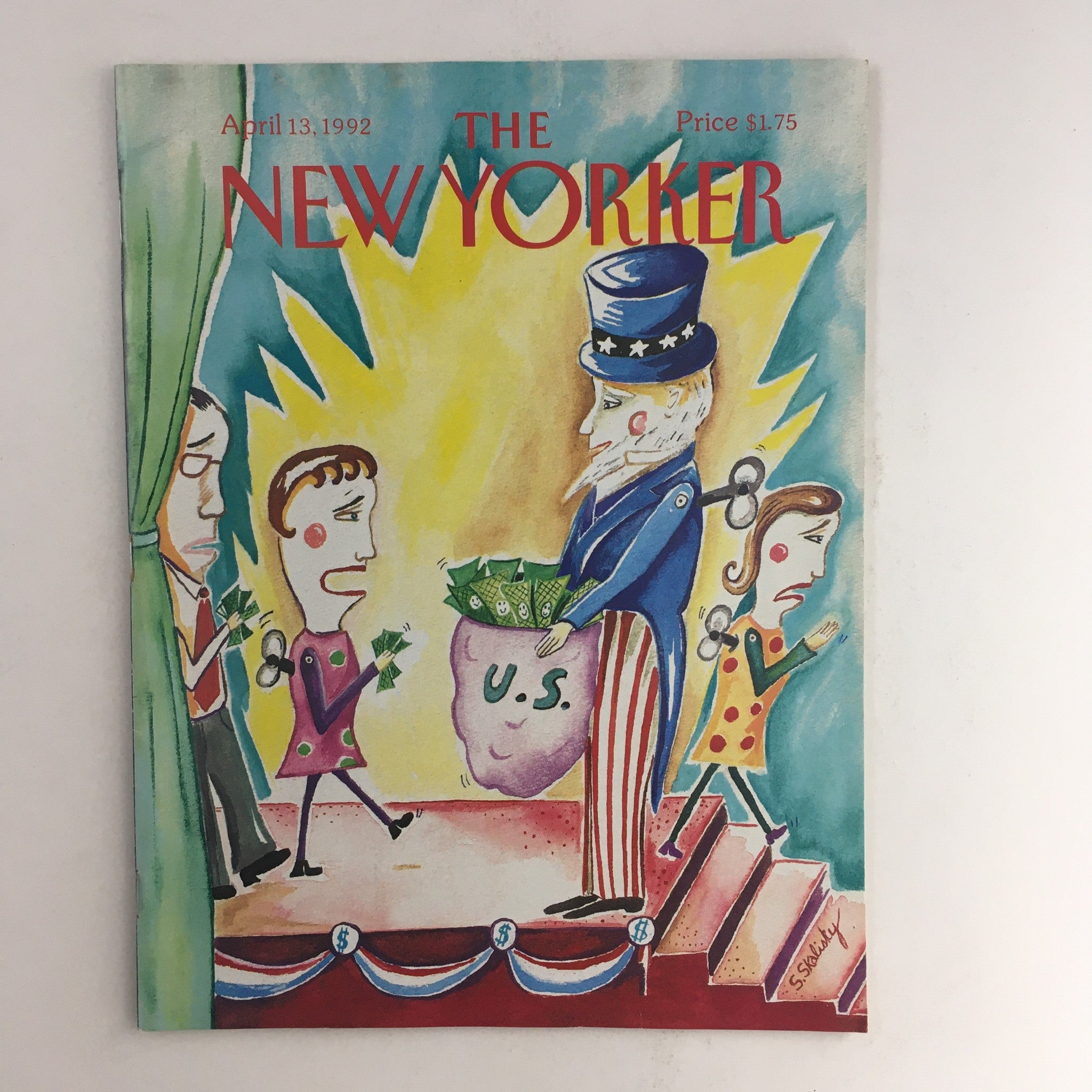 The New Yorker April 13 1992 Full Magazine Theme Cover by Stephanie Skalisky VG