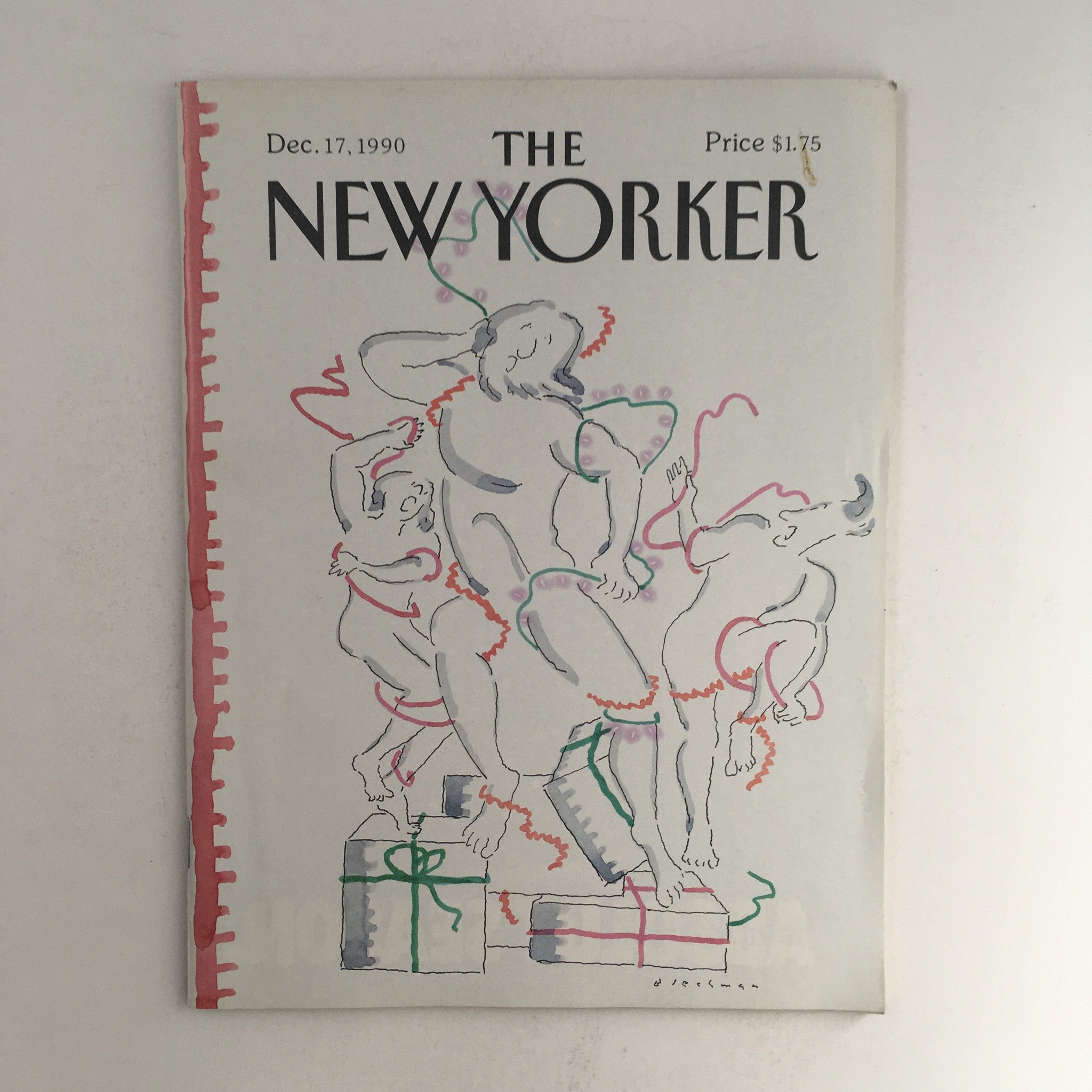 The New Yorker December 17 1990 Full Magazine Theme Cover by R.O. Blechman