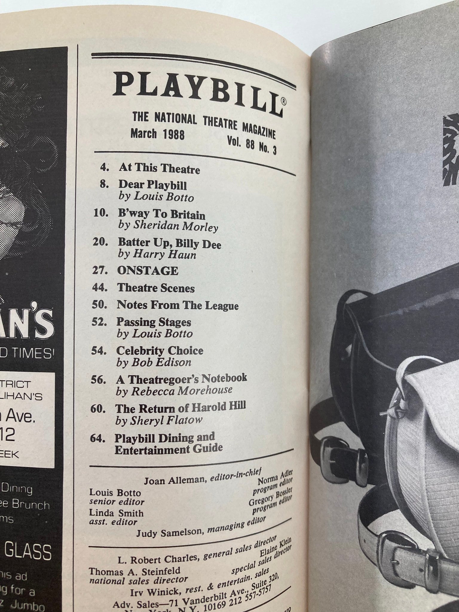 1988 Playbill Marquis Theatre Me and My Girl Jane Connell, Edward Hibbert