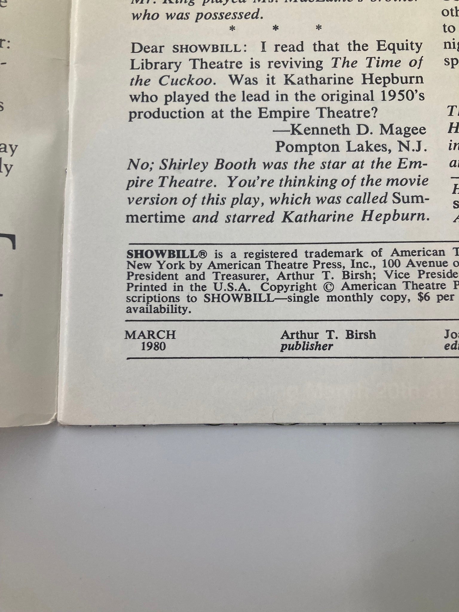 1980 Showbill I'm Getting My Act Together and Taking It On The Road VG