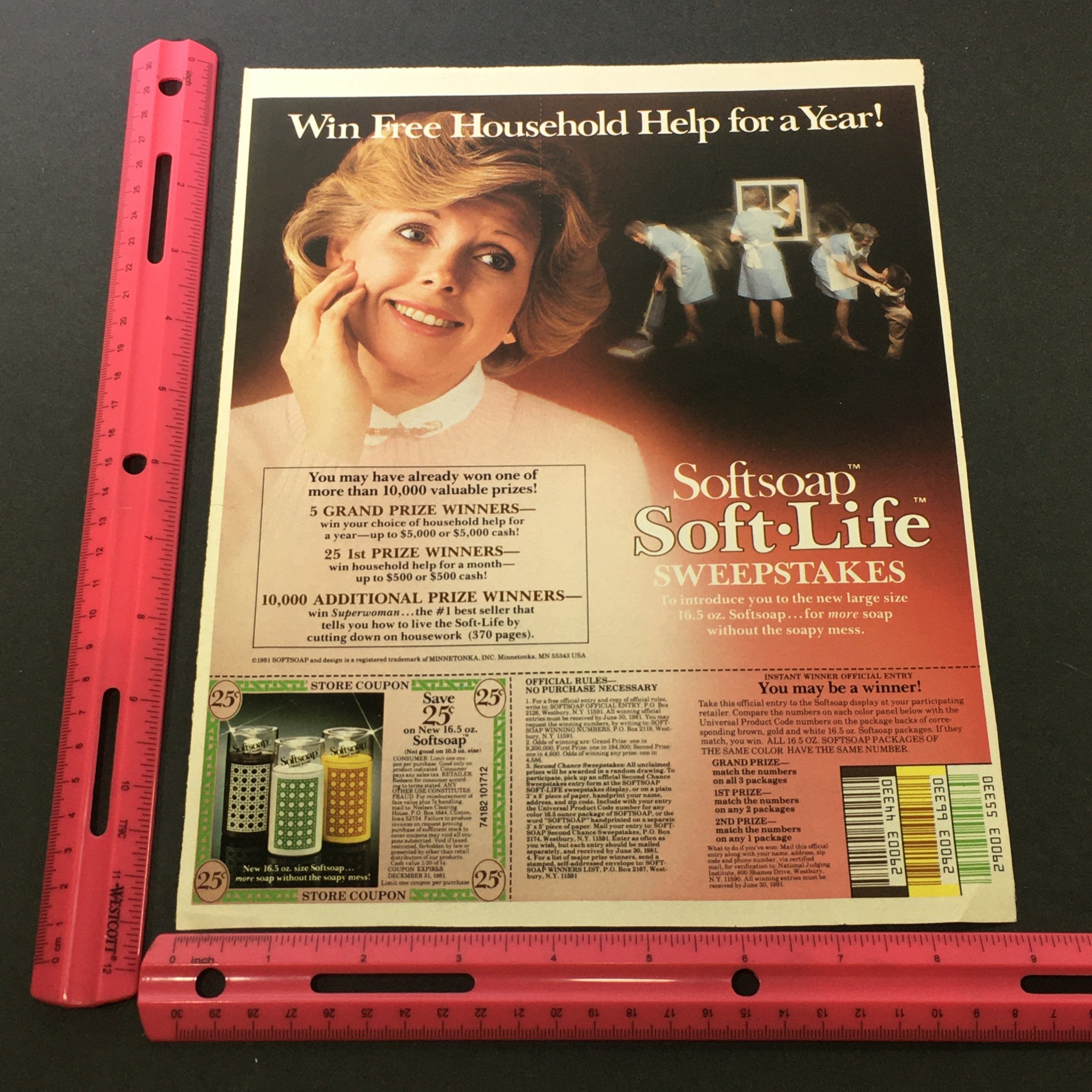 VTG Retro 1981 Softsoap Soft Life Sweepstakes No Soapy Mess Store Ad Coupon