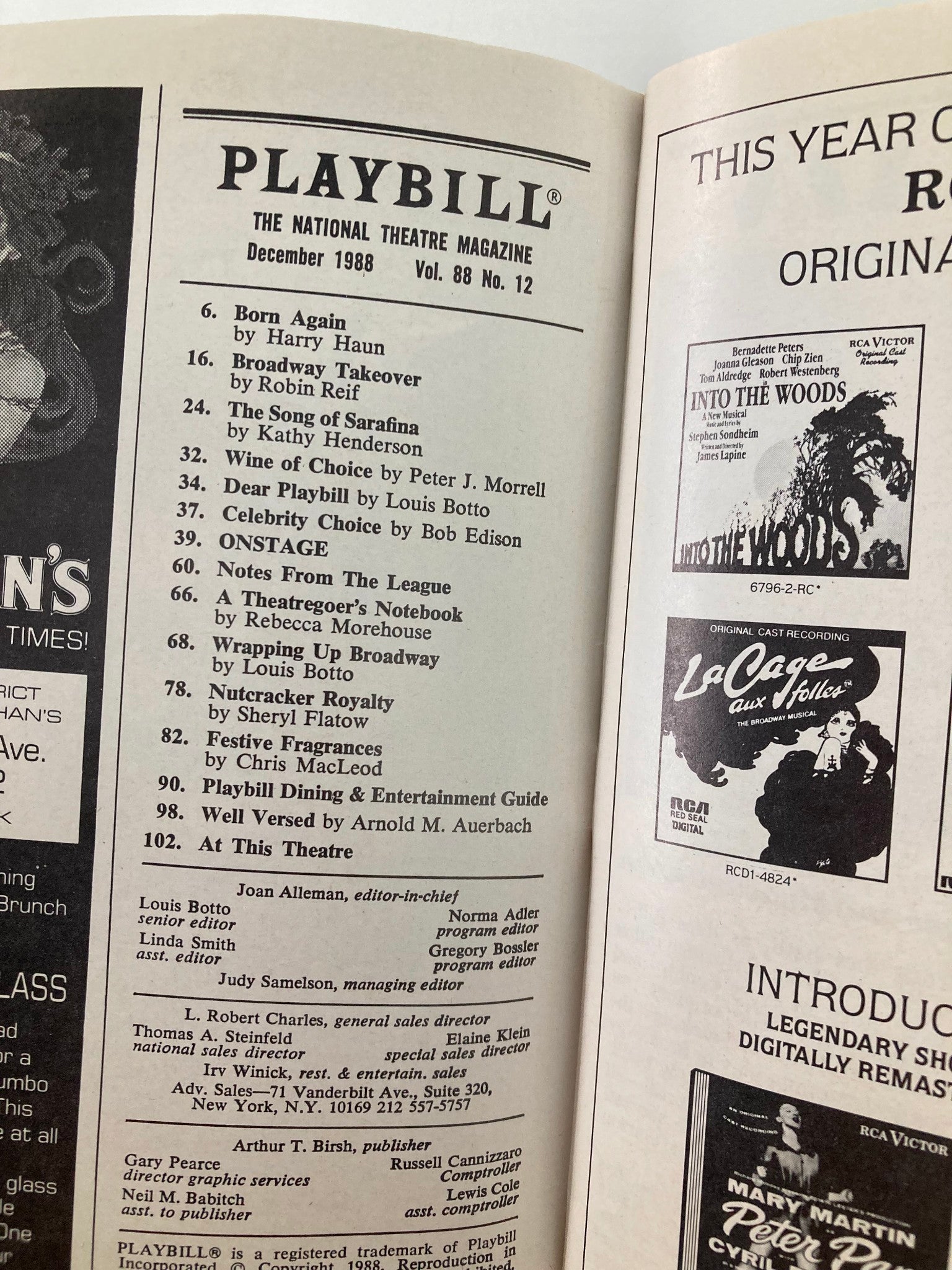 1988 Playbill Lyceum Theatre Our Town Bill Alton, Michael Barrett, Tom Brennan