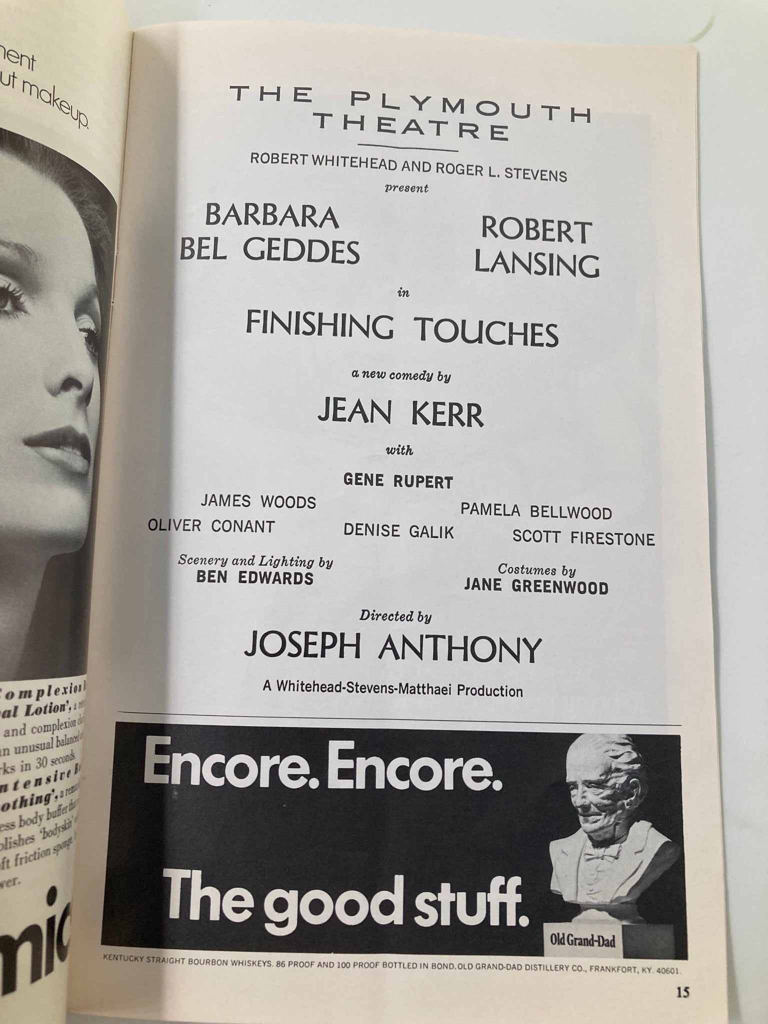 1973 Playbill The Plymouth Theatre Finishing Touches Barbara Bel Geddes