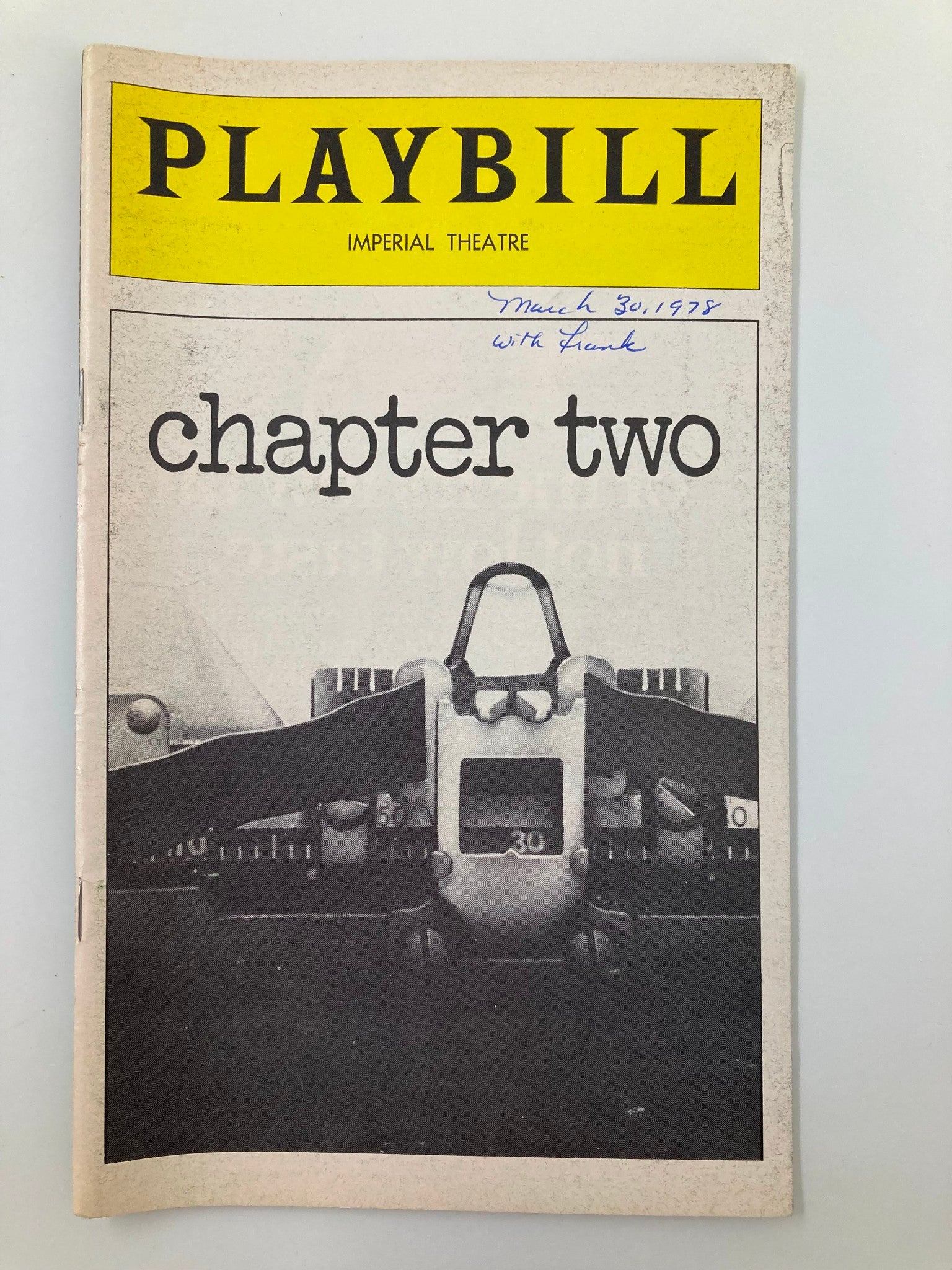 1978 Playbill Imperial Theatre Chapter Two Judd Hirsch, Ann Wedgeworth