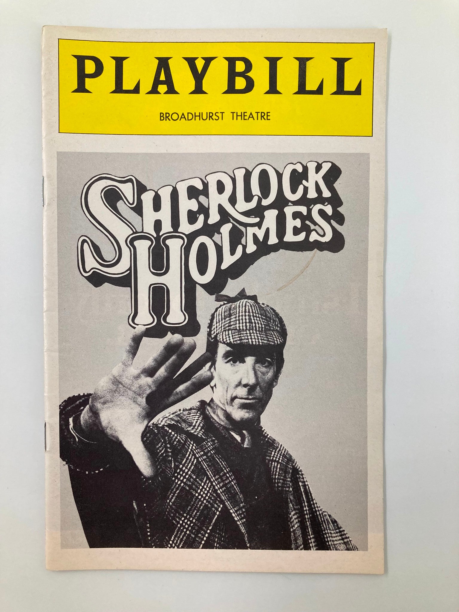 1975 Playbill Broadhurst Theatre Sherlock Holmes John Wood, Dennis Cooney