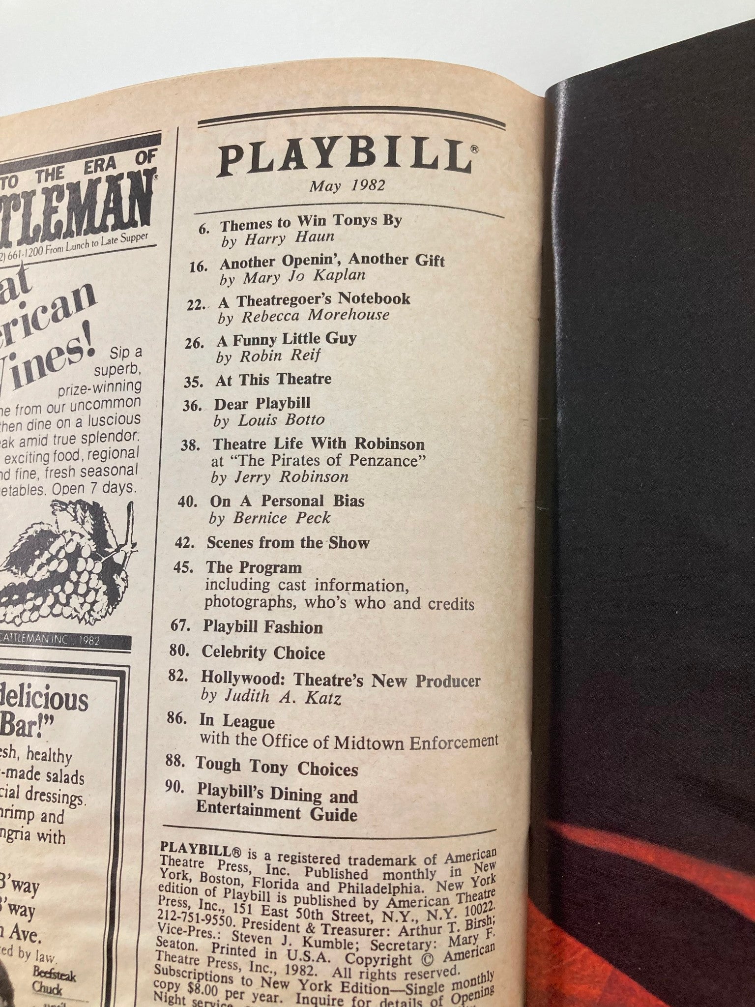 1982 Playbill Broadway Theatre Evita Loni Ackerman Anthony Crivello David Cryer