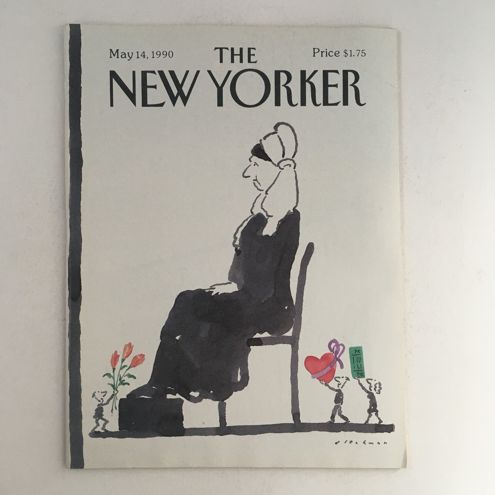 The New Yorker May 14 1990 Full Magazine Theme Cover by R.O. Blechman No Label