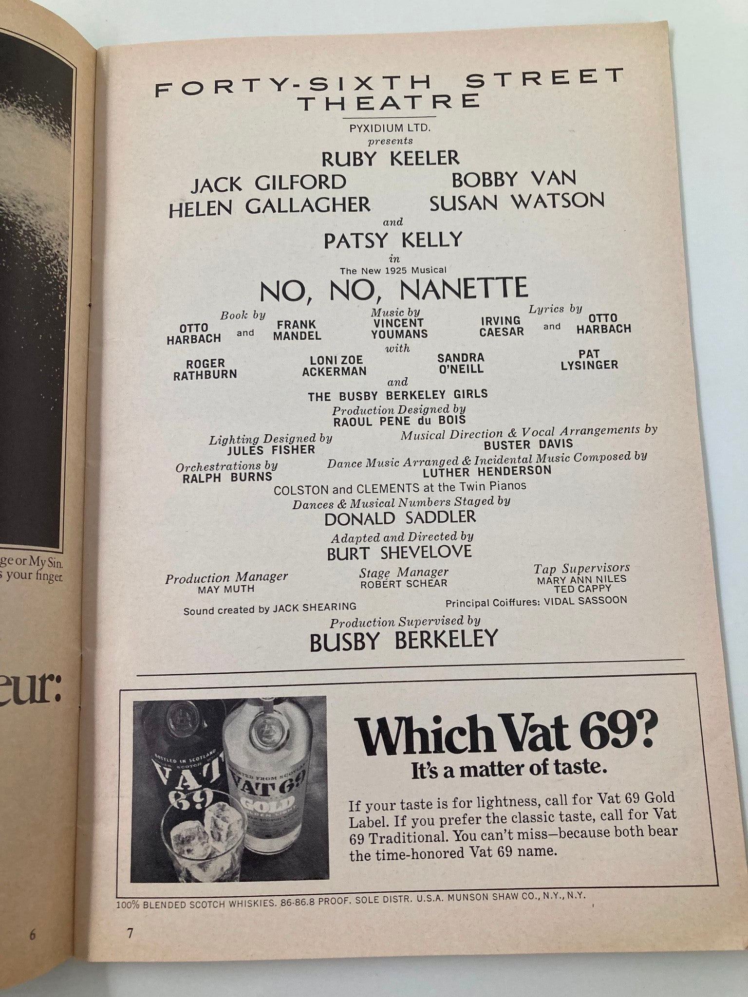 1971 Playbill Forty-Sixth Street Theatre No, No, Nanette Ruby Keeler, Bobby Van