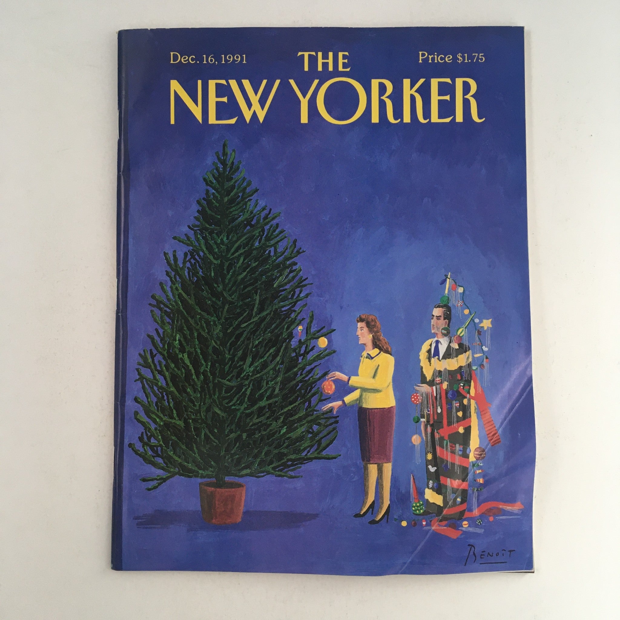 The New Yorker December 16 1991 Full Magazine Theme Cover by Benoit van Innis