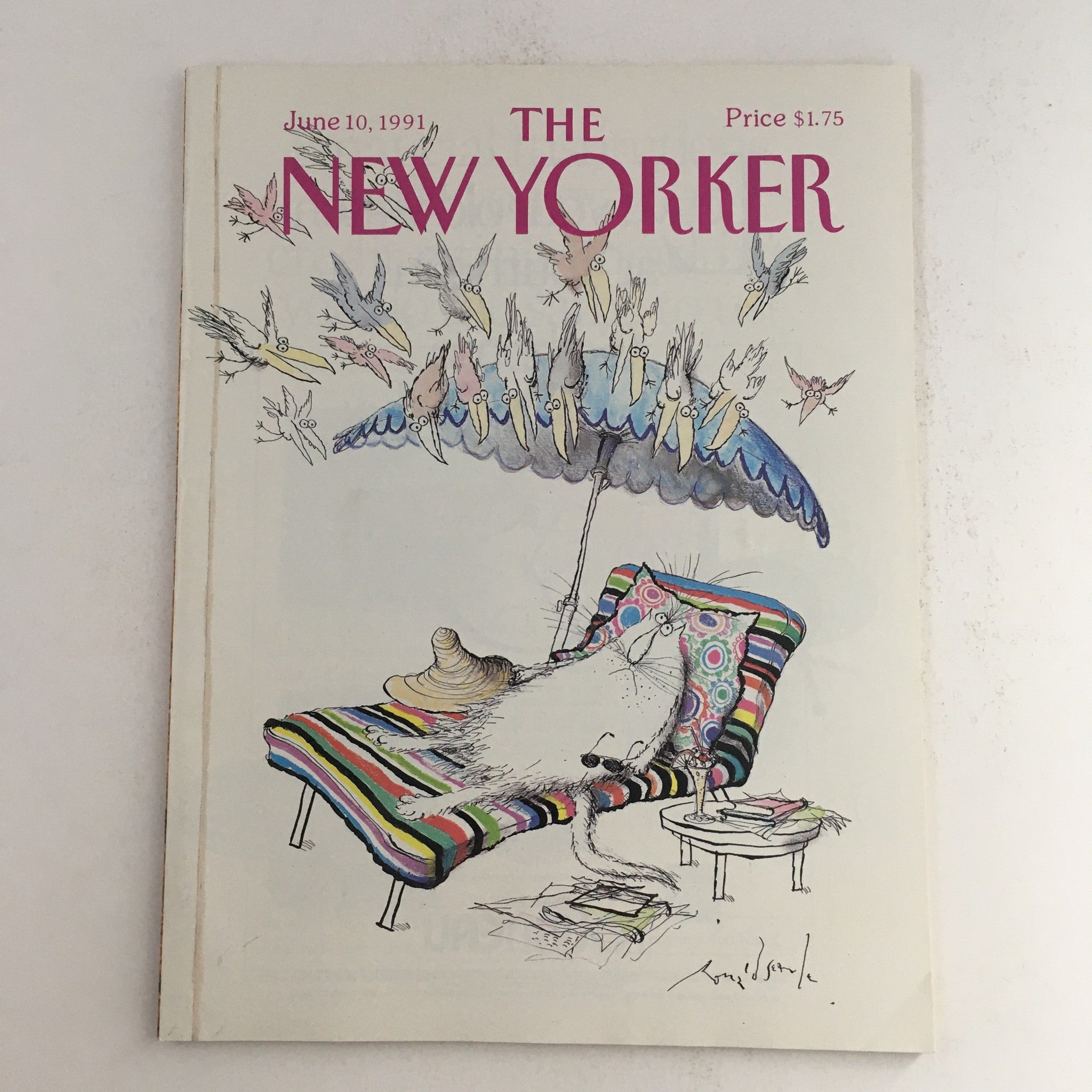 The New Yorker June 10 1991 Full Magazine Theme Cover by Ronald Searle No Label